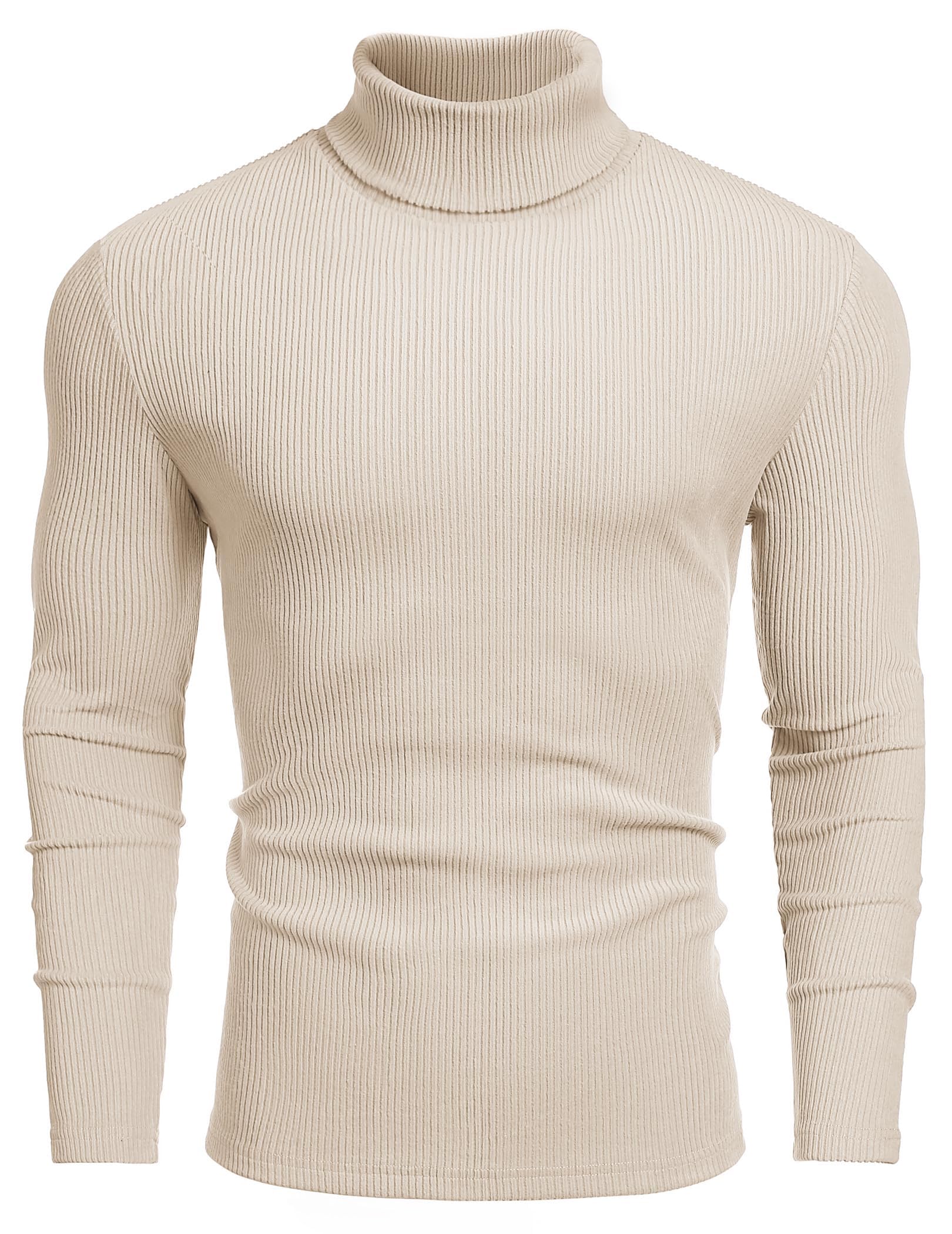 COOFANDY Mens Ribbed Turtleneck Sweater Casual Basic Long Sleeve Knitted Pullover Sweater