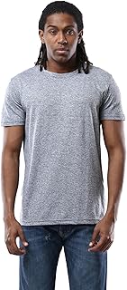 تيشرت رجالي حديث برقبة دائرية ضيقة من القطن من ريفين، بلون رمادي غامق مرقط