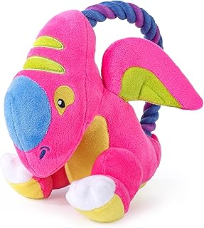 Emorefun Squeaky Dog Toys, Plush Dog Toy, Animals Shape Dog Chew Toy with Rope Loop,Tug-of-war Dog Toy,Stuffed Interactive Dog Toys