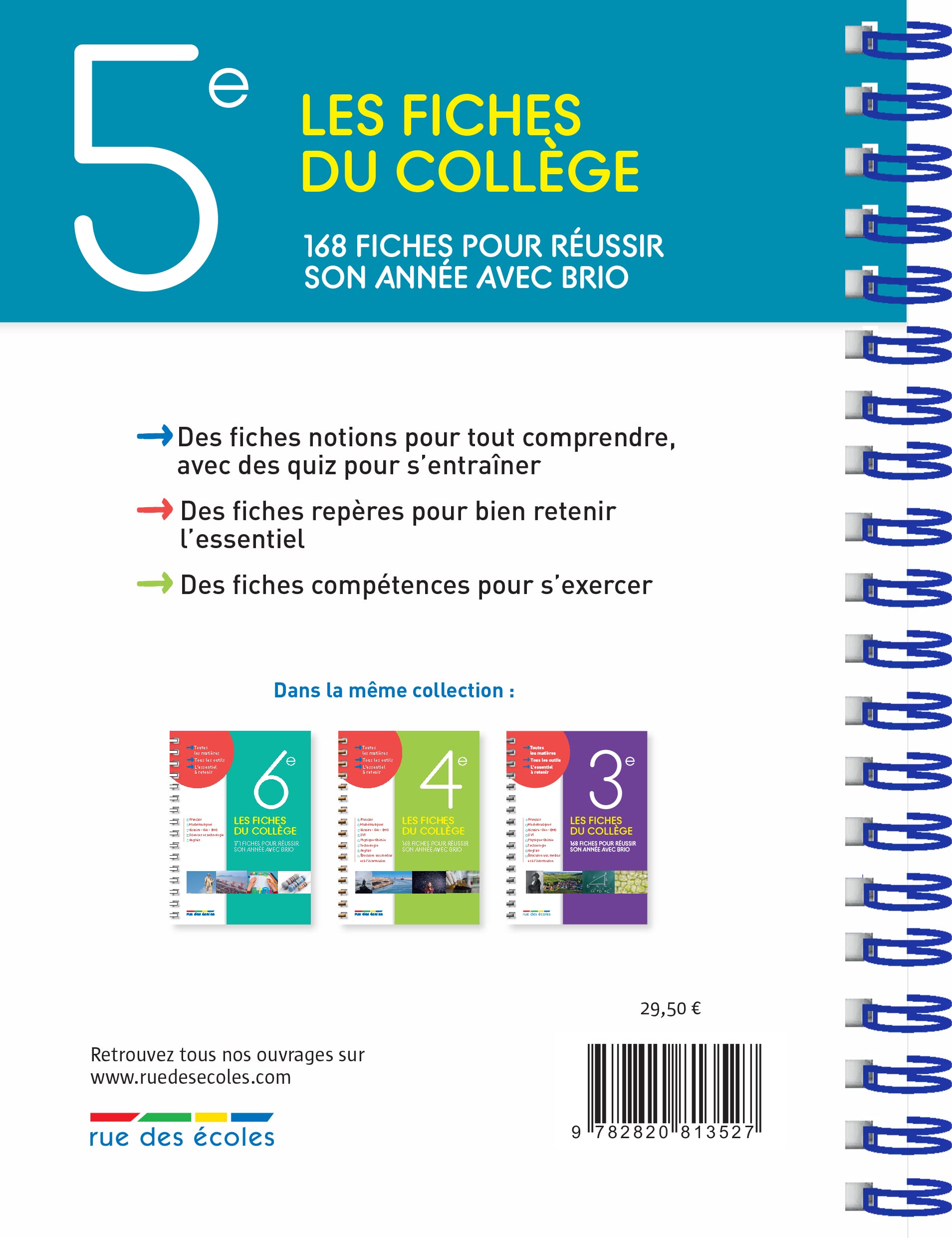 Les fiches du collège 5e: 168 fiches pour réussir son année avec brio