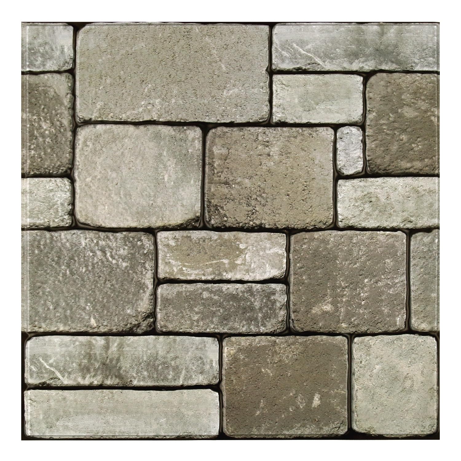 Commomy Faux Stone Stick on Tiles - 10 Pcs 11.8"x11.8" 3D Self Adhesive Wall Tiles PVC Brick Stone Wall Paneling for Interior Bedroom,Living Room,Kitchen,RV — image 1