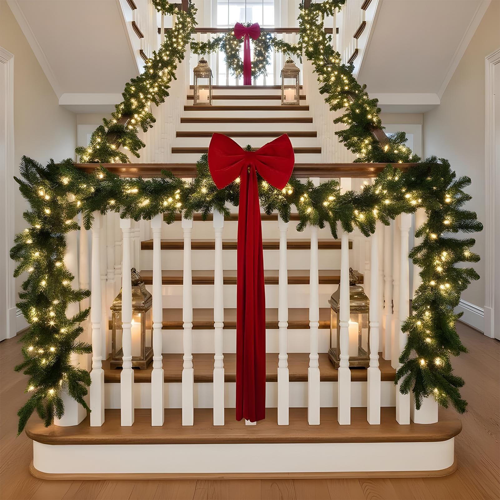 Schleife als Weihnachtsbaumspitze Festlicher Roter Schmuck