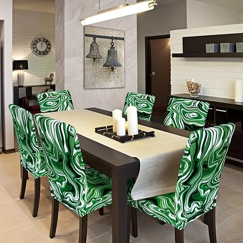 Miniatura 16 de Juego de 6 fundas elásticas para sillas de comedor, extraíbles y lavables, para sillas de comedor, hotel, ceremonia