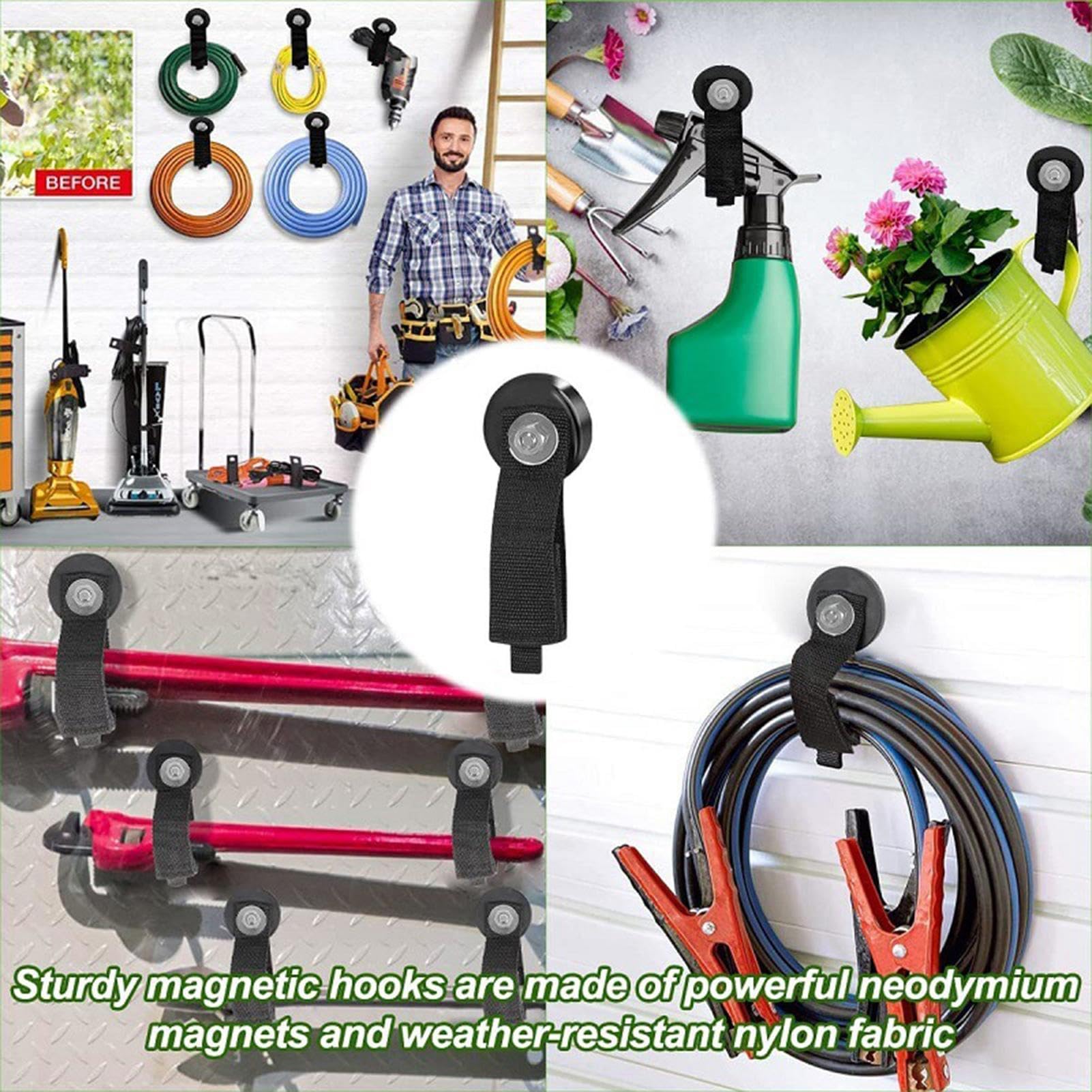 2 Ganci Magnetici Forti Per Cappotti, Utensili, Cucina - Per Superfici Metalliche, Casa, Garage, Camper