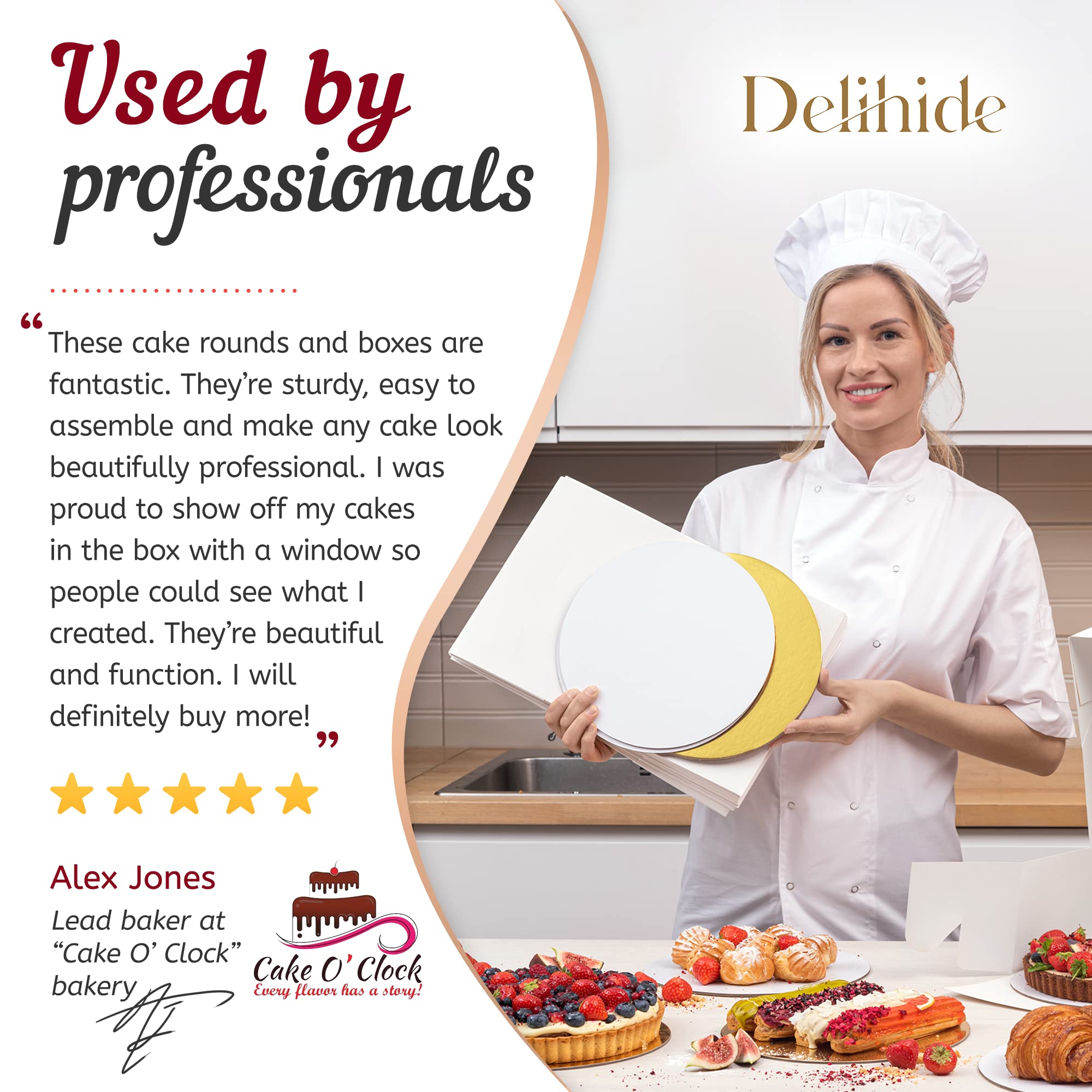 Cake Boxes with Cake Boards Set 12 FrontLoading Cake Boxes 10 Inch