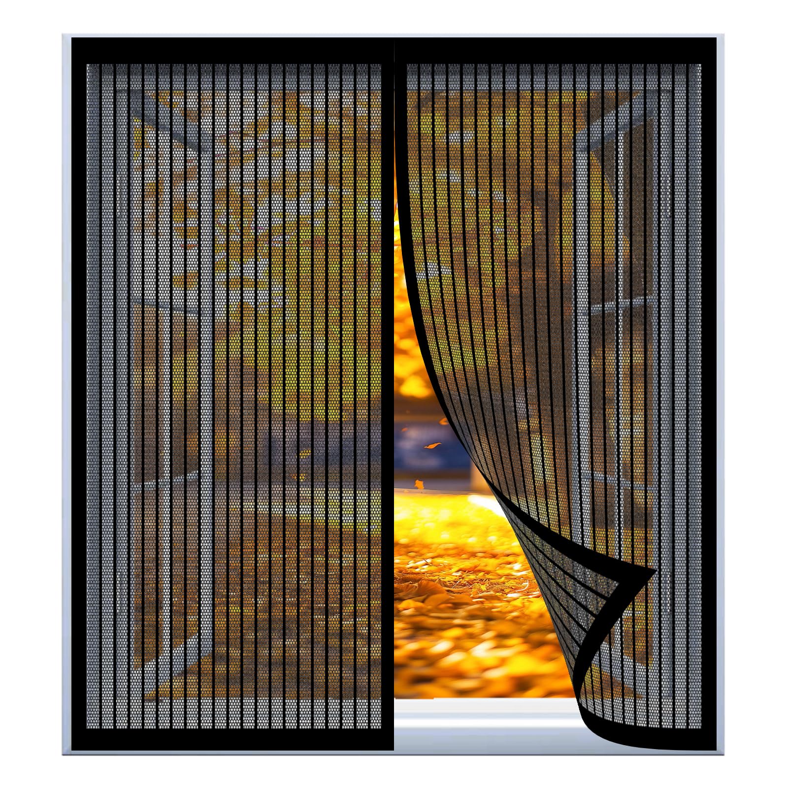 Fly Screens for Window Nets 45 x 47 cm Easy Installation No Drilling Or Screwing Transparent Window Screen for Windows Nets to Keep Bugs Out, Black