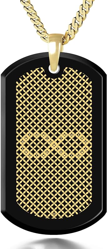 Amazon.com: Collar con símbolo de infinito para hombre, colgante de  etiqueta de perro, oro de 24 quilates con inscripción en ónice negro,  cadena de 20.0 in, ónix, : Ropa, Zapatos y Joyería