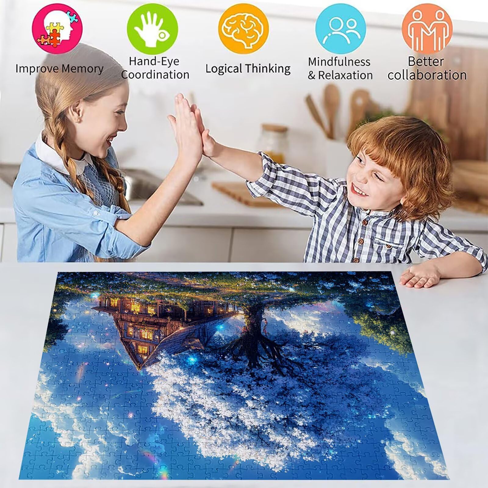 Puzzle 3000 elementów budki dla dorosłych drzewo 122 x 81 cm Unikalne rzemiosło klasyczne 3D drewniane układanka do rodzinnych gier biznesowych, układanka do samodzielnego wykonania nawet do dekoracji
