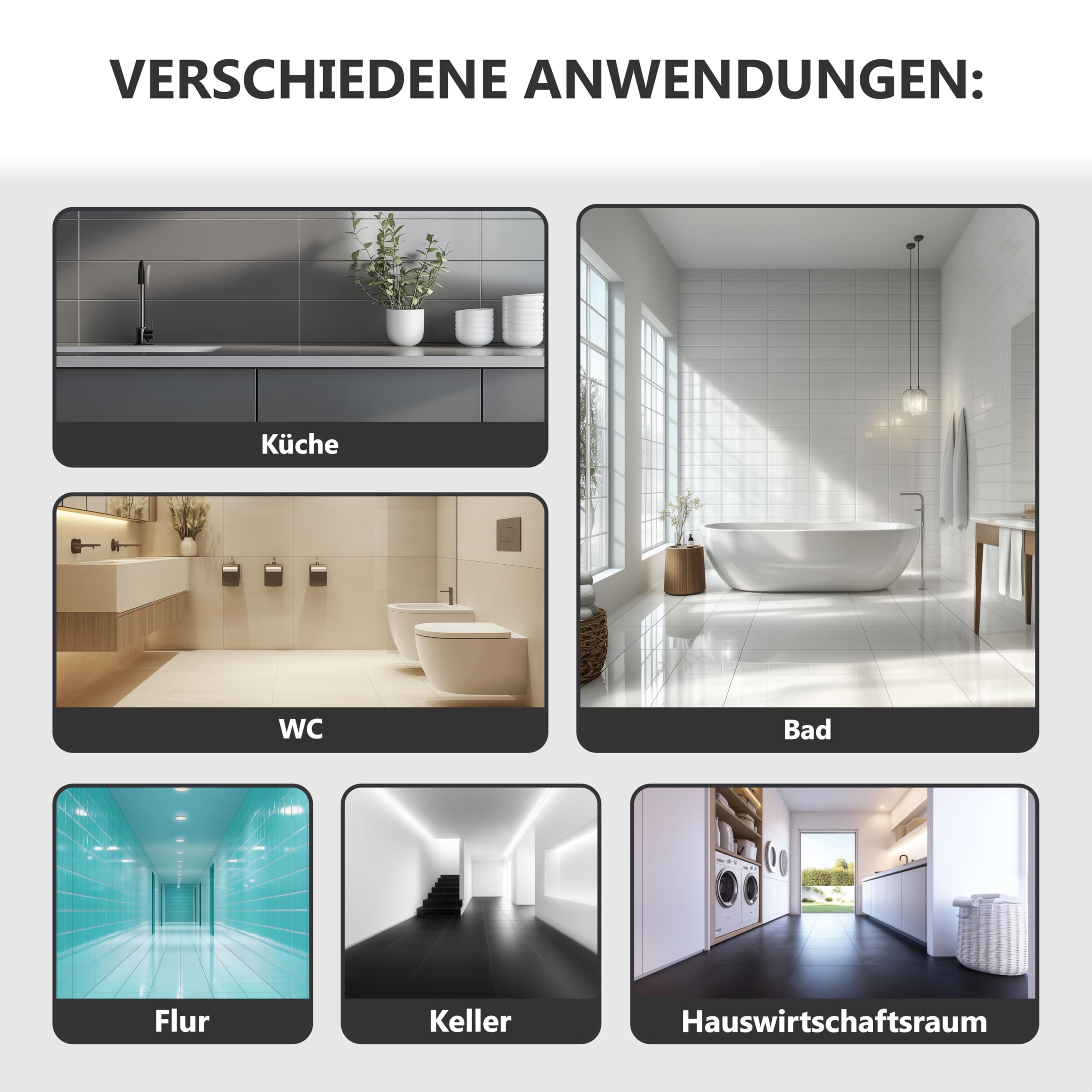 WO-WE 2K Fliesenlack – Fliesenfarbe für Küche, Badezimmer, Wand- & Bodenfliesen – Kieselgrau ähnl. RAL 7032-5Kg