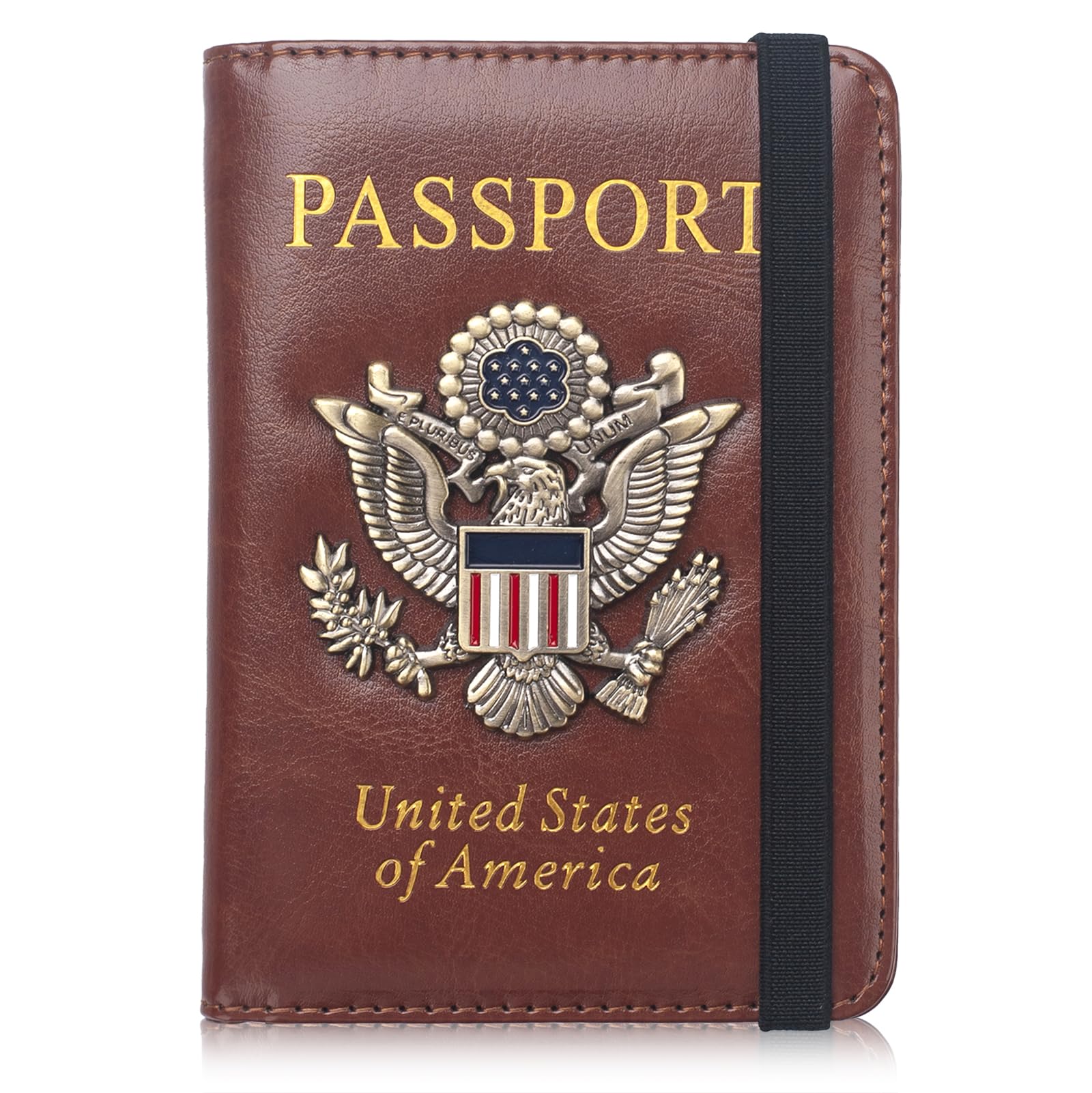 RFID Passport Holder Wallet for Women Men Travel, Leather US Passport Cover Case with Vaccine Card Slot, Waterproof Passport Book Travel Document