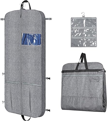 Vista 19 de KEEGH Bolsas de traje de 40 pulgadas para almacenamiento en armario (juego de 16), bolsas de ropa para colgar ropa, bolsas de traje para trajes