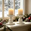 Hosley Portavelas de Madera Blanco de 5 Pulgadas de Alto Estilo Campestre. Regalo Ideal para Boda Fiesta Hogar Spa Reiki Aromaterapia Velas LED Votivas Jardines W1 4