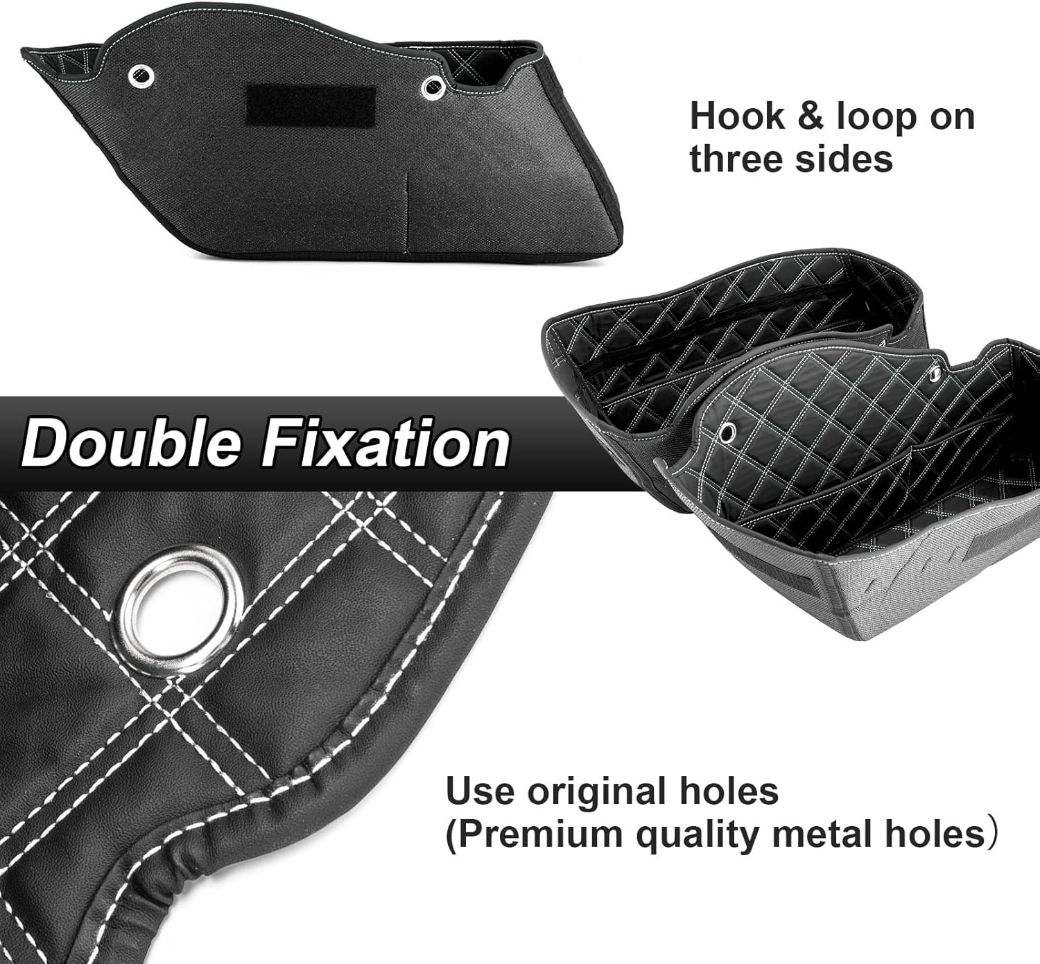 Wsays Motorcycle Saddlebag Liners with 4 Side Tool Pockets Storage Organizers Bag Non-Stretched Compatible with Harley Touring 2014-2023 Factory Saddlebag Non-Tapered Black