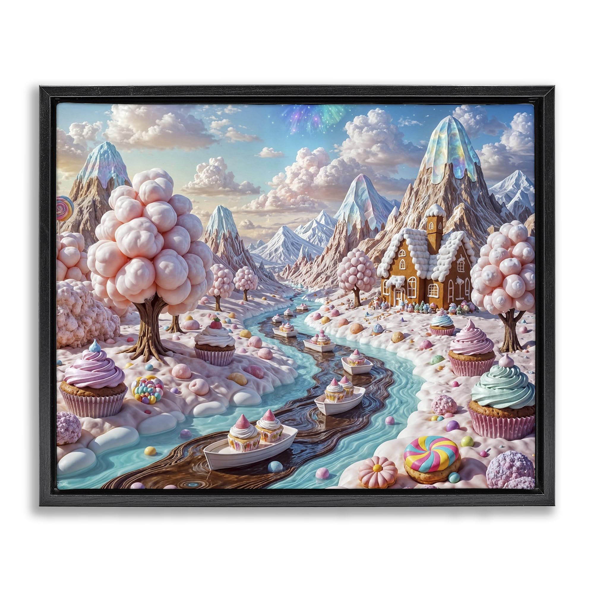 'Dreamlike Candy Land Whimsy'| Floating Frame Canvas Art