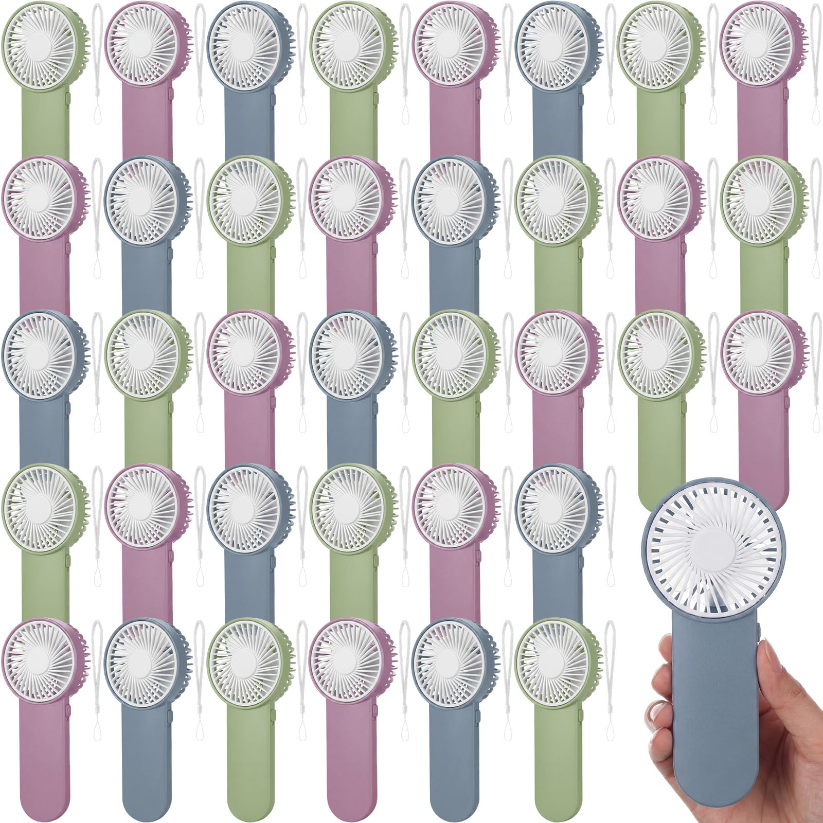 Photo 1 of Sumind 36 Pcs Small Personal Portable Fan Mini Handheld Bulk 1 Speed Electric Cute Battery Powered for Neck Lash Makeup Women Men Travel Camping Indoor Outdoor Summer (Morandi Colors)