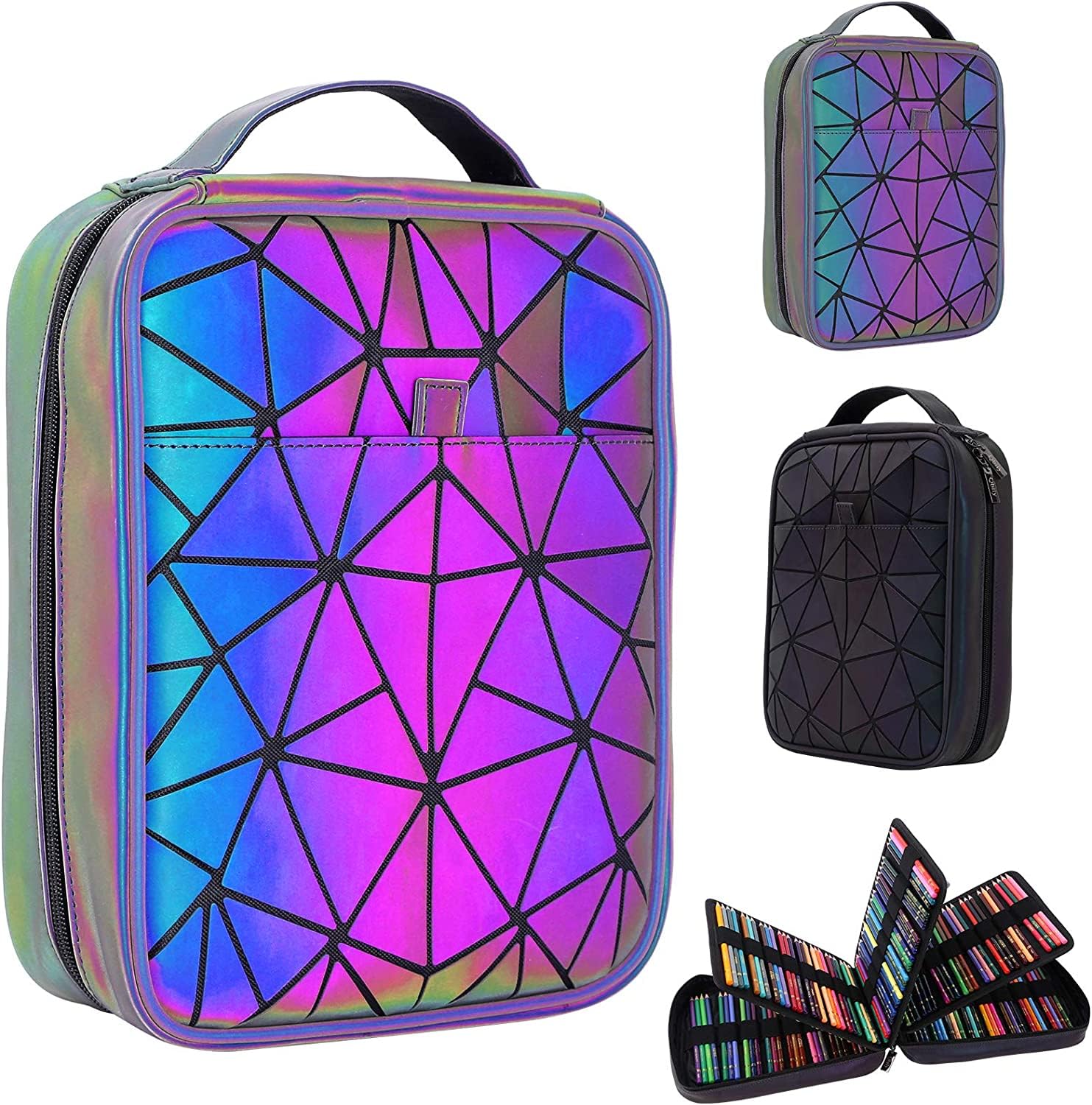 Qbily Large Capacity Pencil Case,Light Pencil Case Pouch Office School College Organizer Storage, High-Capacity Gel Pen Marker Pencil Pen Stationery Case,Purple,Big