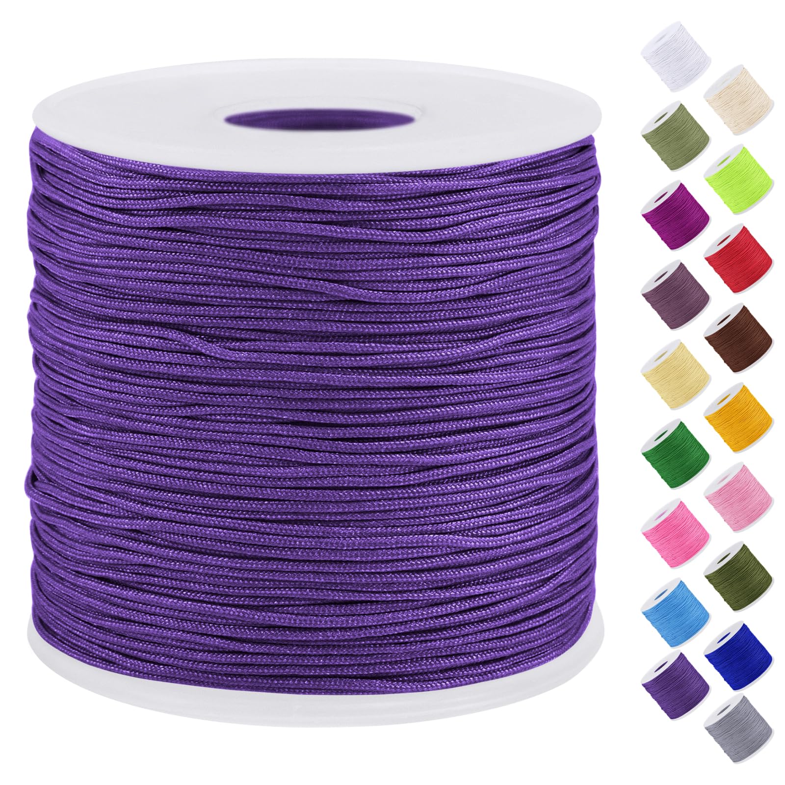 Uiopa Nylon Cord, 0.7mm x 131 Yards Nylon String for Bracelet Making, Beading Thread Bracelet Cord for Necklace, Jewellery Making, Macrame, DIY Crafts, Dark Purple โ image 1