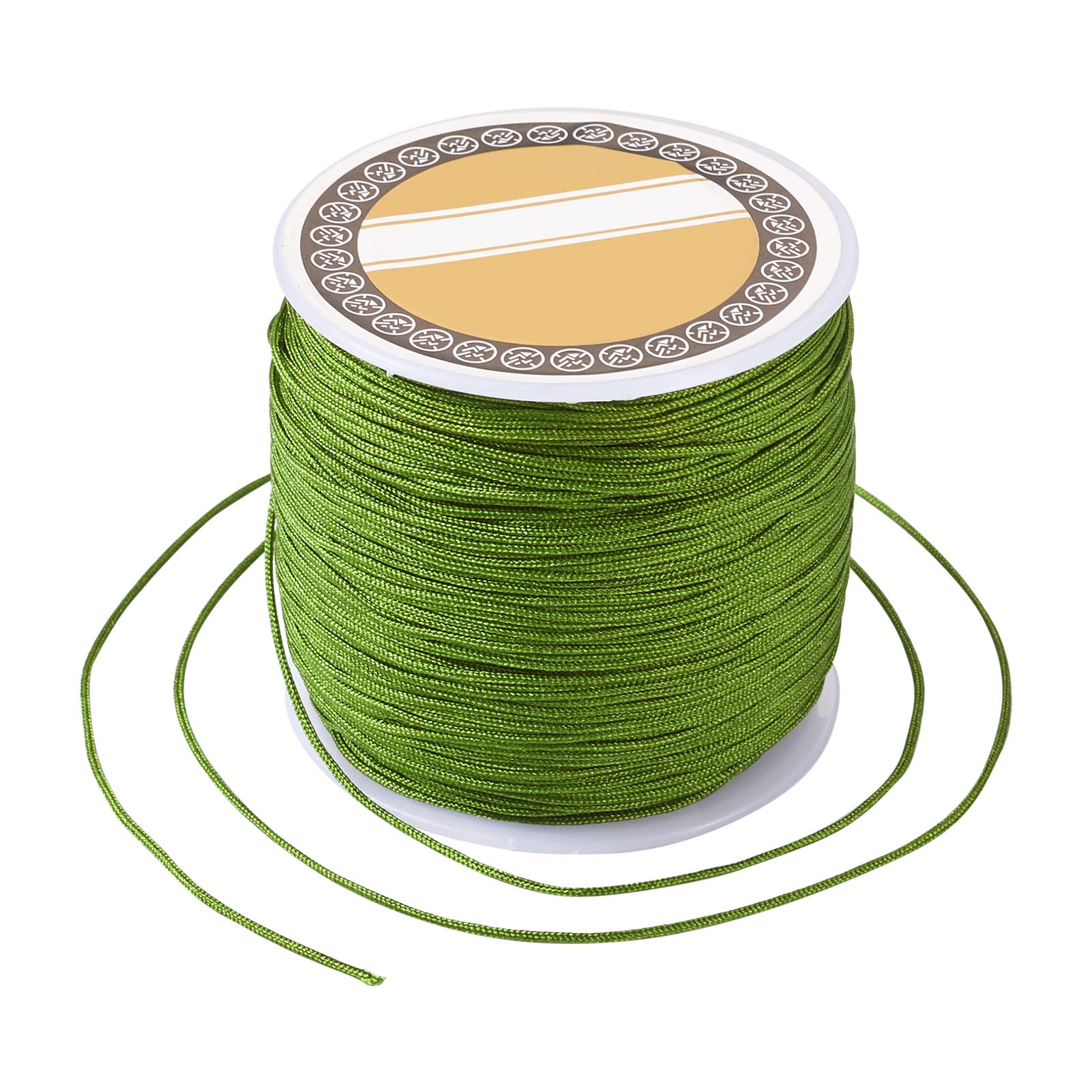 109 Yards 0.8mm Nylon String Cord for Bracelet Making Chinese Knotting Cords Beading Cord Thread for Kumihimo Braided Bracelets Necklaces Macrame Craft Wind Chime (Olive Drab)