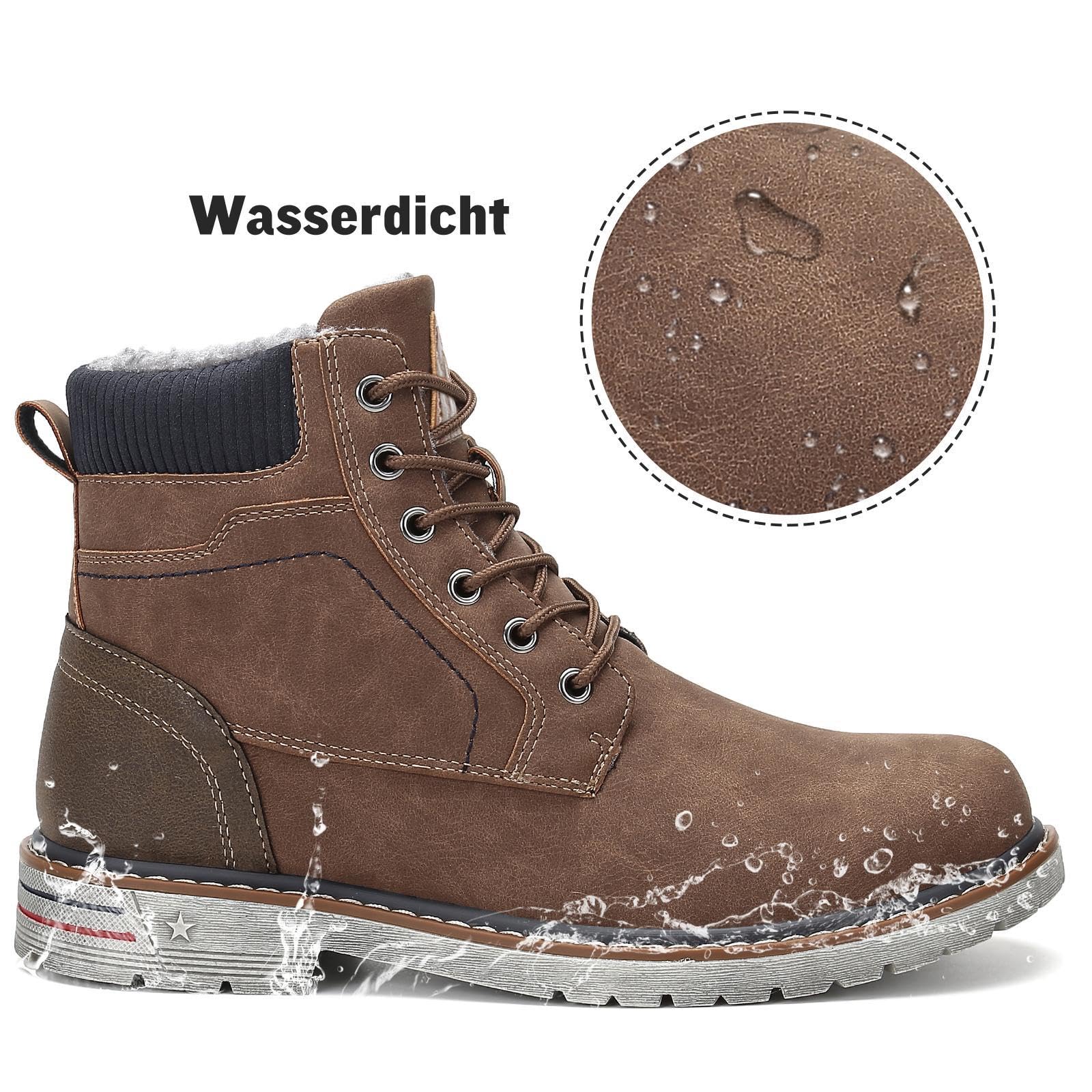 Mishansha Scarpe Uomo Donna Invernali Impermeabili Antiscivolo Stivaletti Invernali con Pelo, Gr.36-48