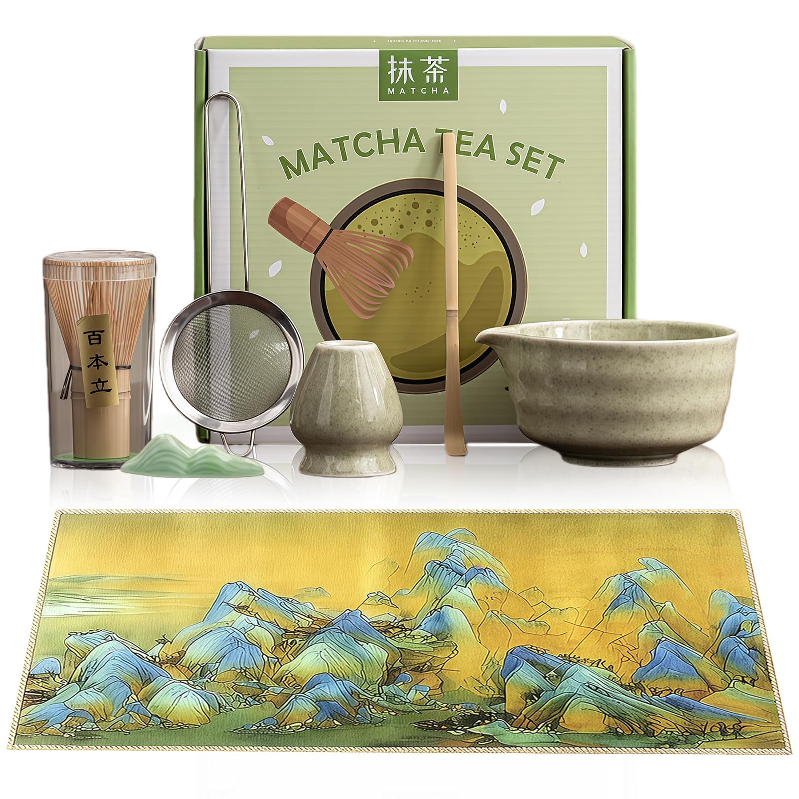Bol en céramique et fouet à matcha : ensemble traditionnel de cérémonie
