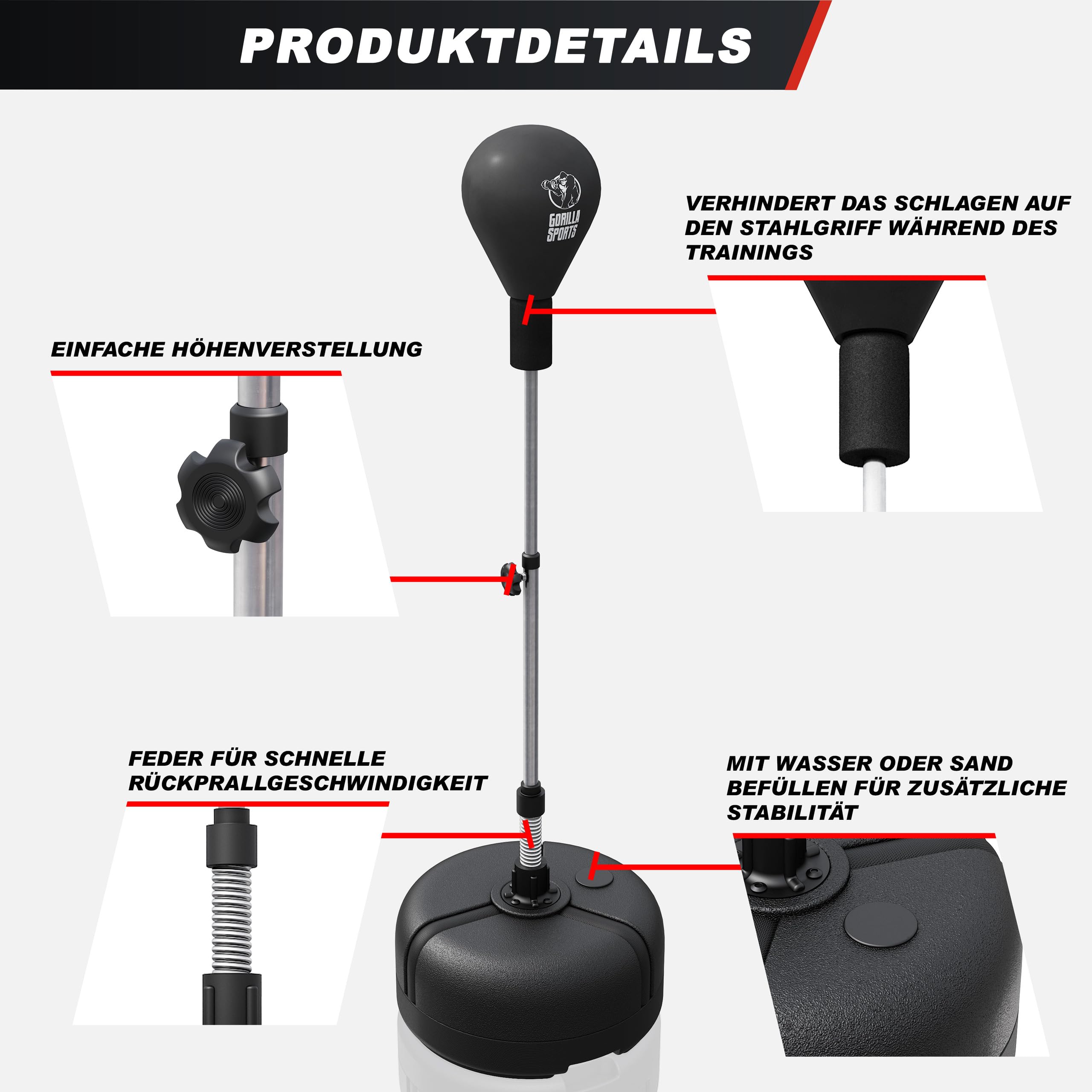 COSTWAY Punching Ball Altezza Regolabile 120-154 cm, Sacco da Boxe da Terra con Guanti, Pompa e Base Riempibile, Pungiball Bambini e Adulti (Blu