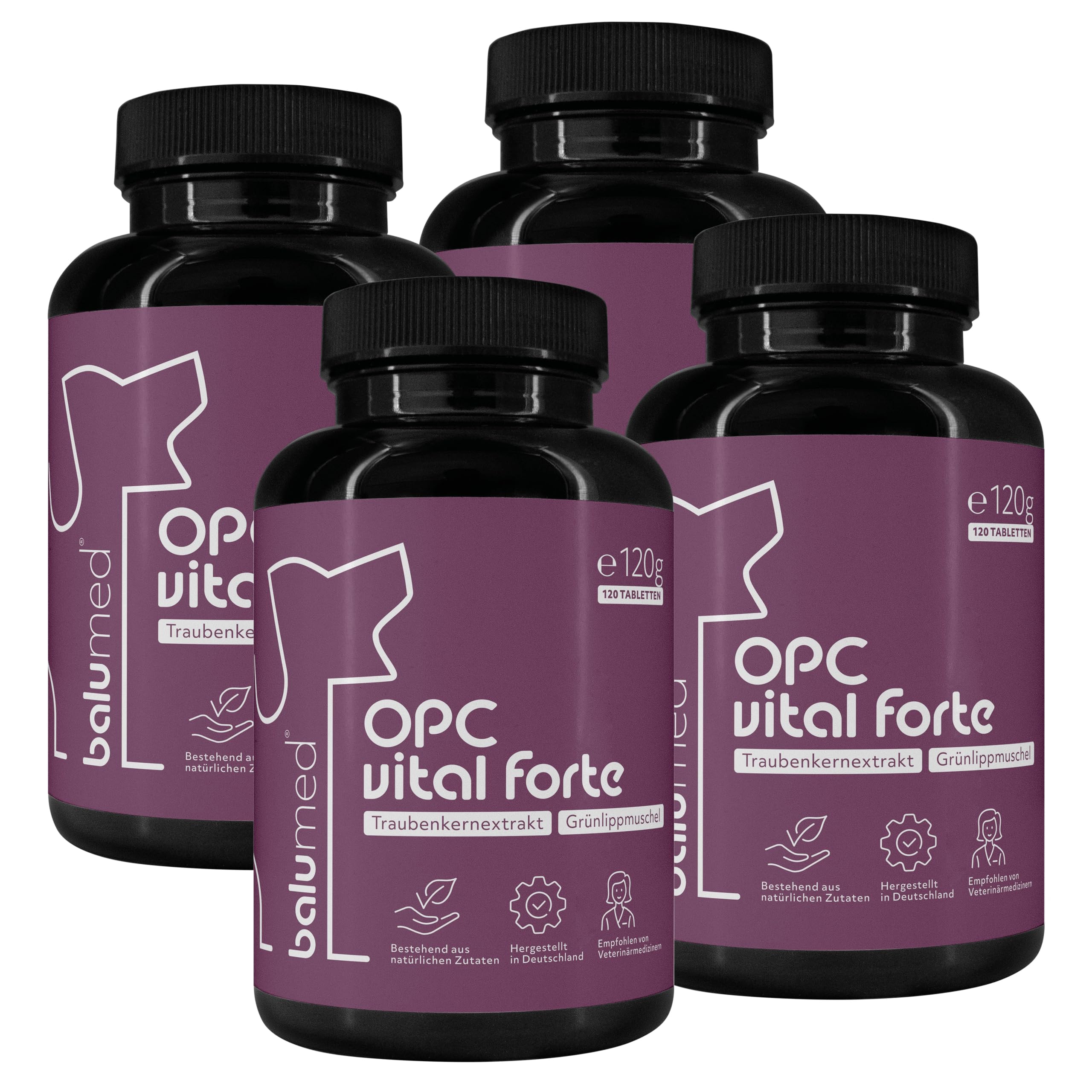 OPC Vital Forte – 120 Tabletten für Hunde – mit antioxidativem Traubenkern-Extrakt