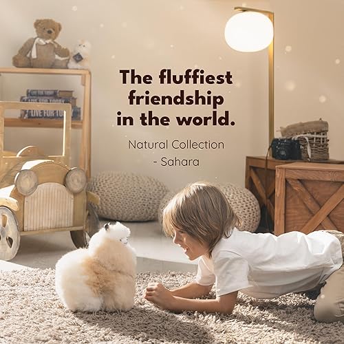 Miniatura 2 de Inkari Peluche de alpaca I de 9 pulgadas, hecho de lana de alpaca real, juguete de peluche de alpaca súper lindo (Sahara)