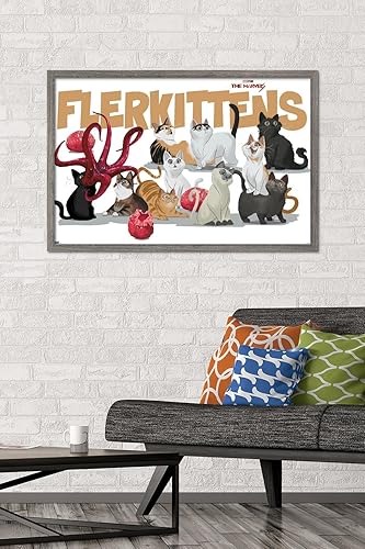 Miniatura 2 de Trends International Marvel The Marvels - Póster de pared de flerkittens, 22.37 x 34.00 pulgadas, versión enmarcada de madera de granero