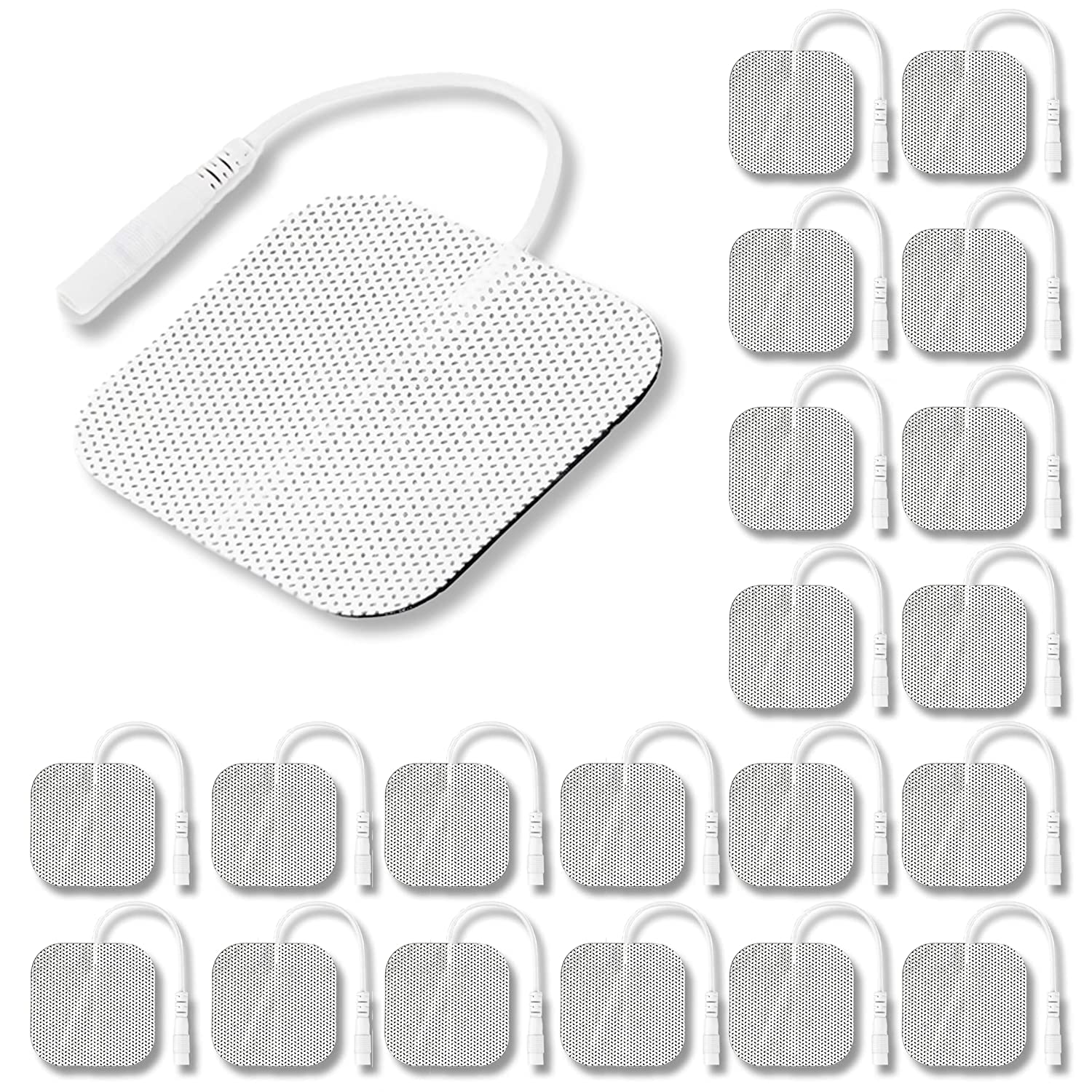TENS Unit Electrodes Pads 2x2 Replacement Pads Electrode Patches For Electrotherapy (2" Square - 20 pack)-image-31