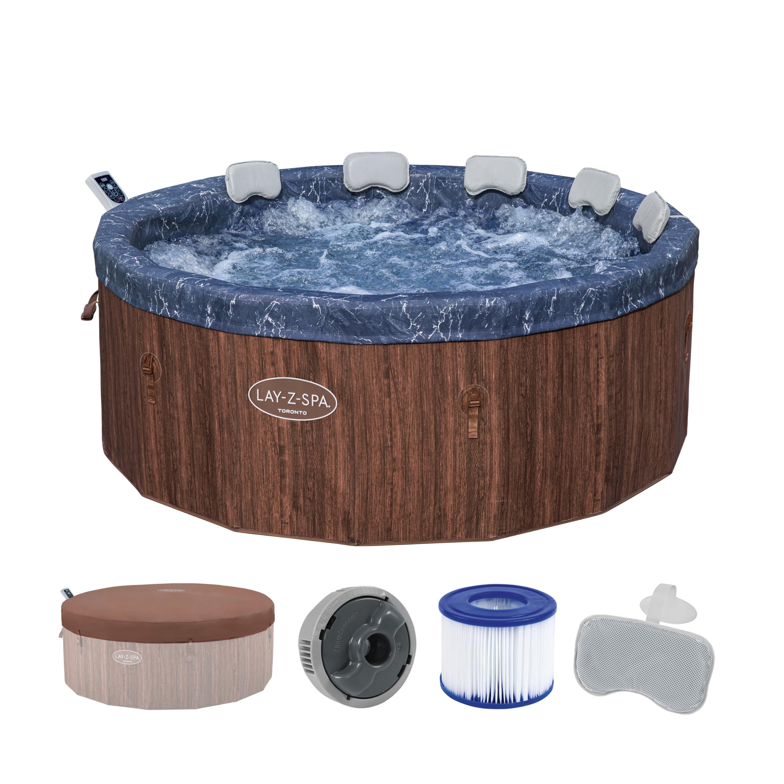 Bestway Lay-Z-Spa Toronto AirJet Whirlpool – Palisander Holz-Optik Produktbeschreibung