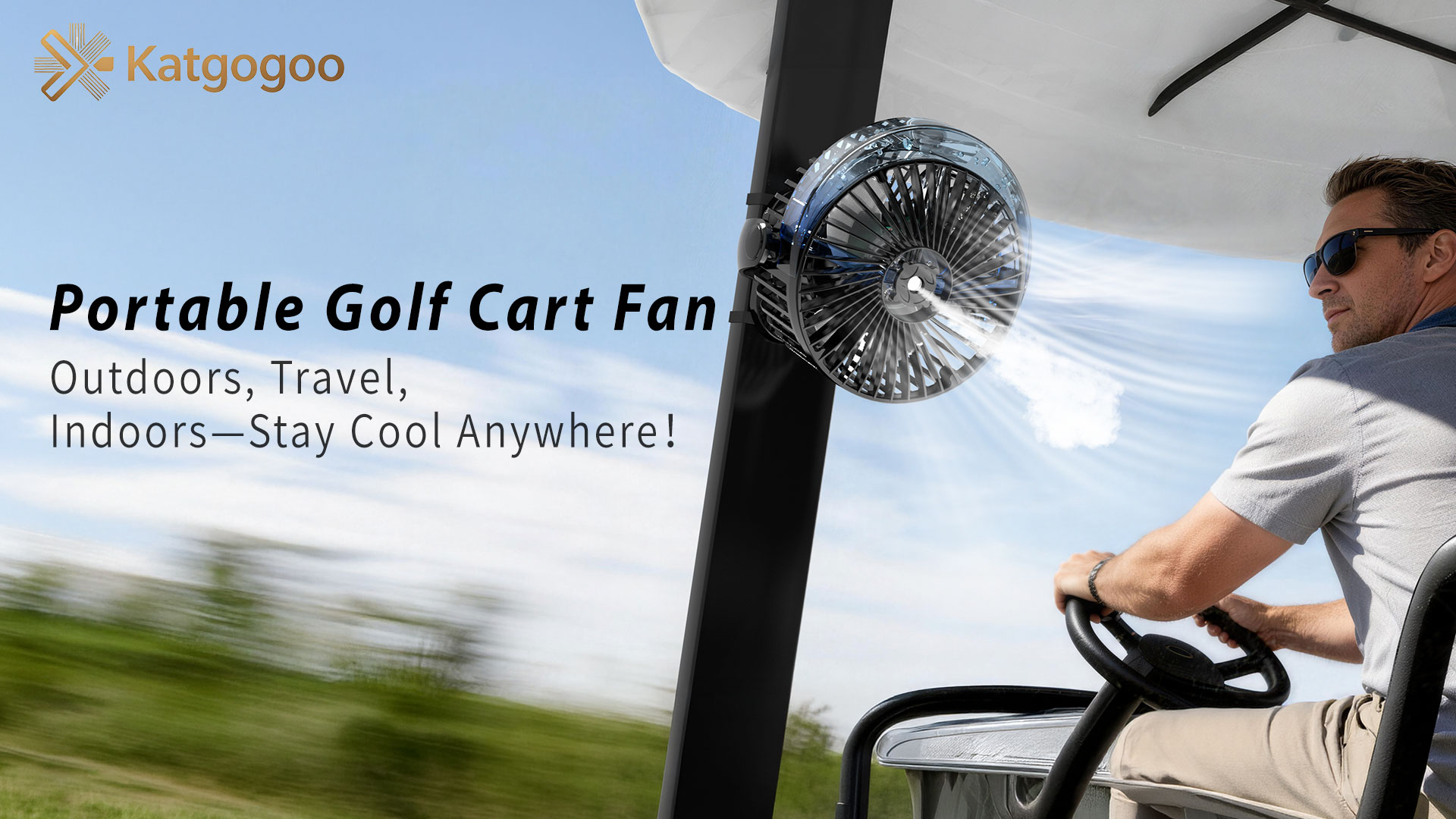 Amazon.com : Katgogoo Magnetic Golf Cart Fan with Misting & Light