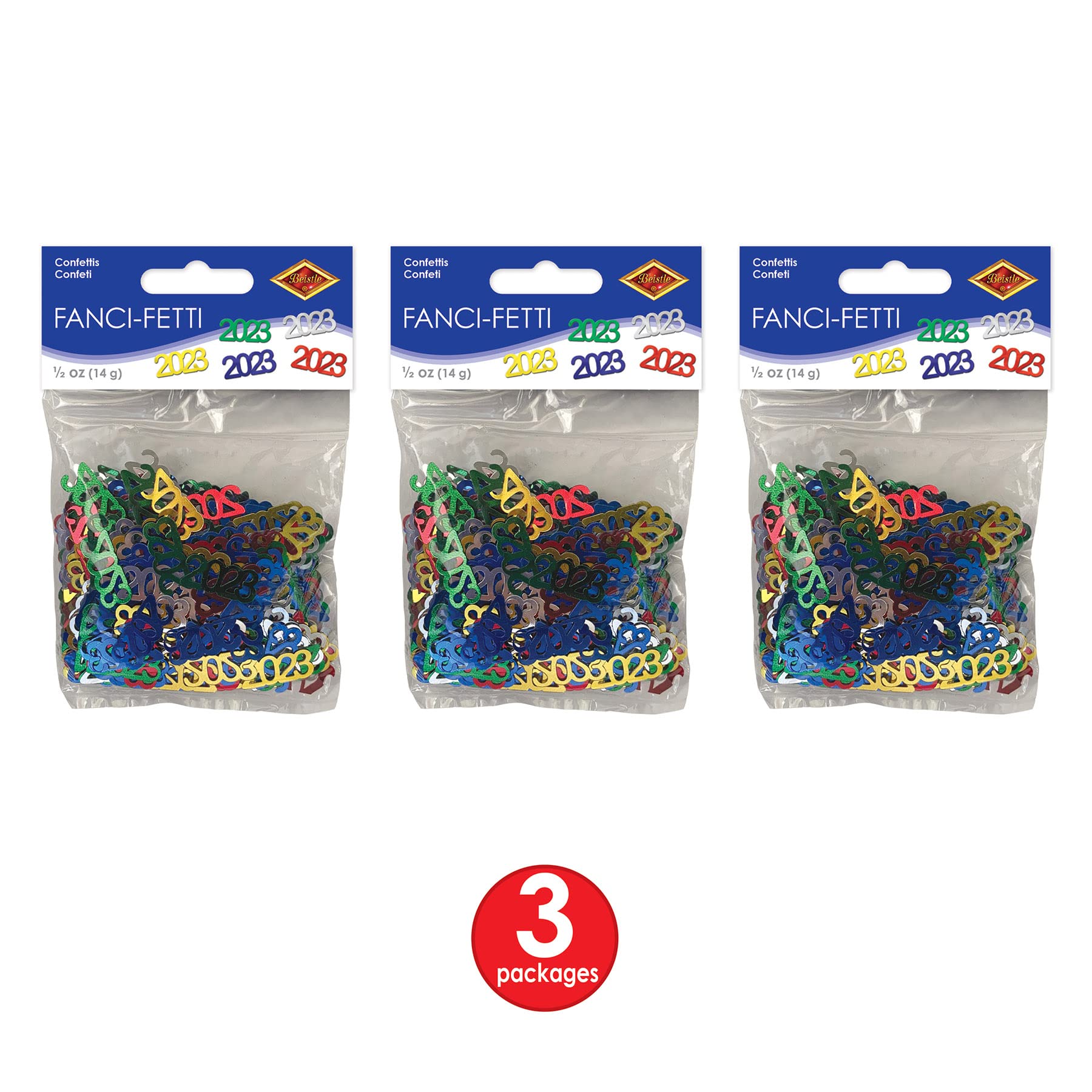 Beistle 2024 Konfetti - Metallisch, Mehrfarbig, 42,5 G Für Silvester & Partys