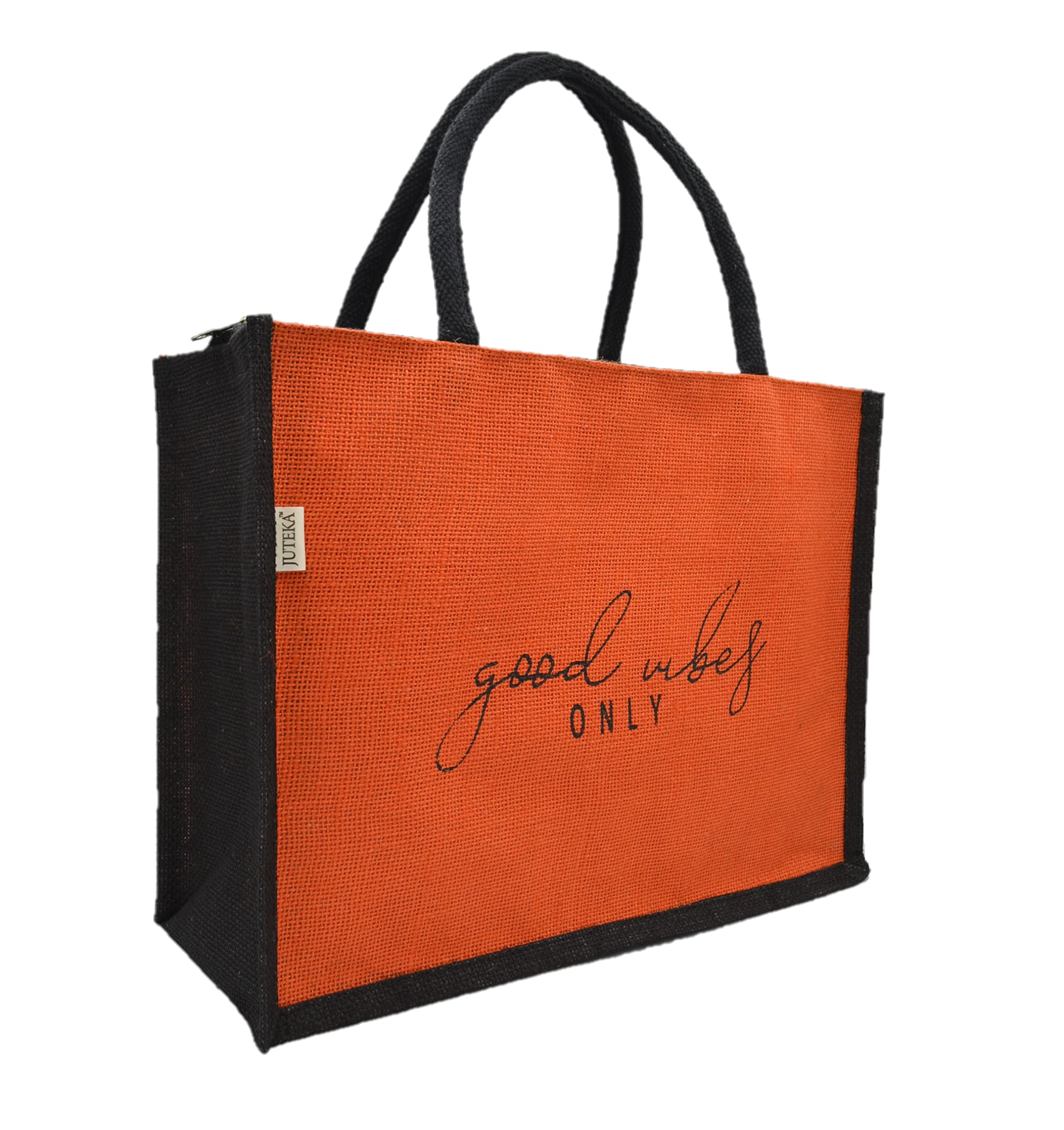 quote printed Jute Bag for Lunch, Office, Grocery, Picnic, Tiffin, Shopping Hand Bag with padded cotton handles…-image-25