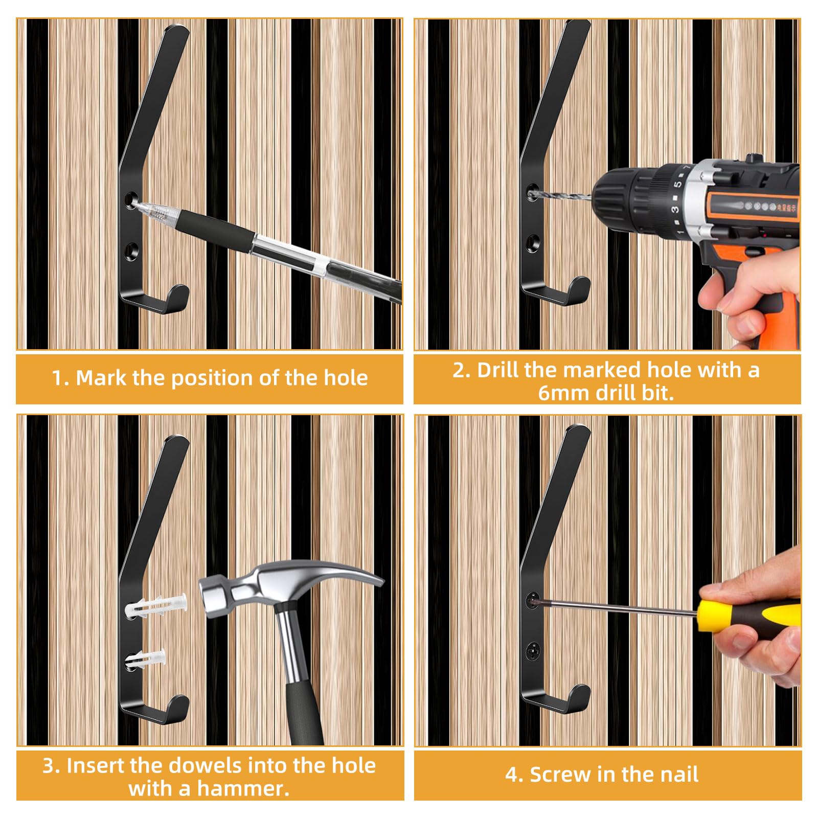 Ronde hanger/haak voor akoestische panelen - Installatietype: Wandklem