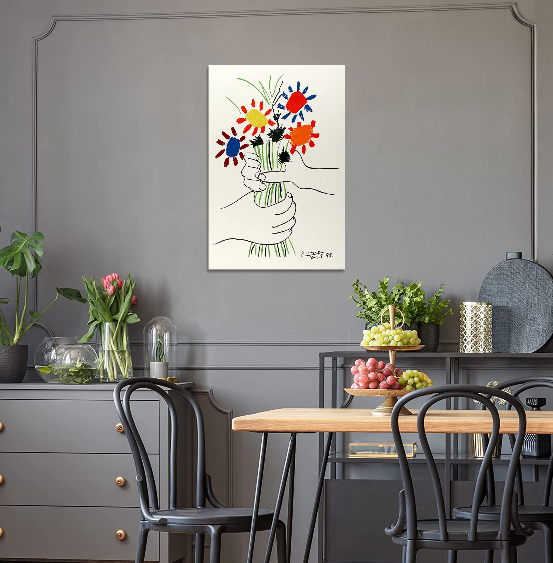 Amazon.co.jp: ピカソ ポスター 友情の花 絵画 装飾画 アートパネル