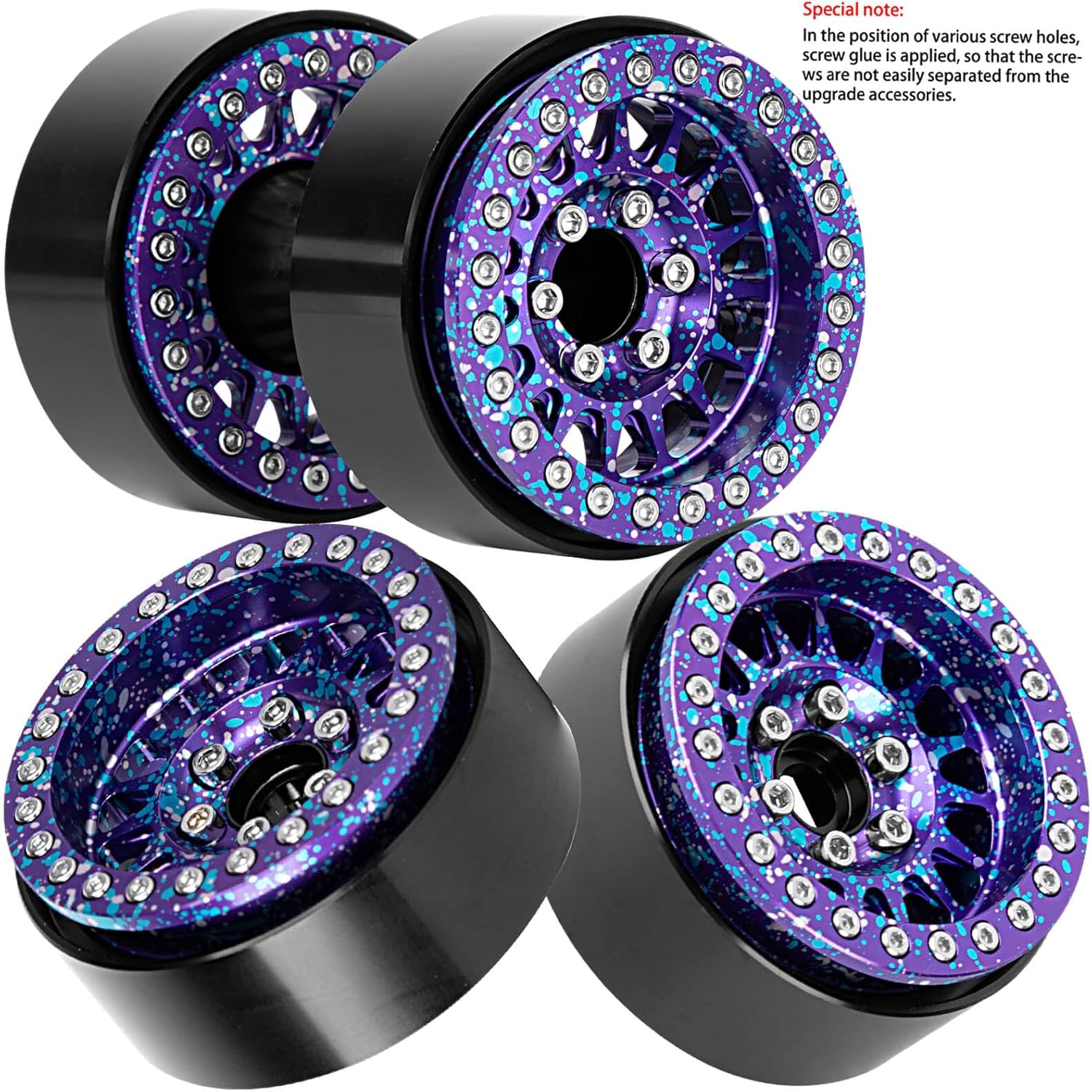 RC 1.9 Dually Beadlock RC Wheel Rim for 1/10 SCX10 90046 AXI03007 TRX4 TRX6 VS4-10 Gen7 Gen8 MST CFX D90 RC Crawler,Aluminum 1.9 Dually Beadlock Wheels Rims w/Adjustable Offset (4PCS) Colour