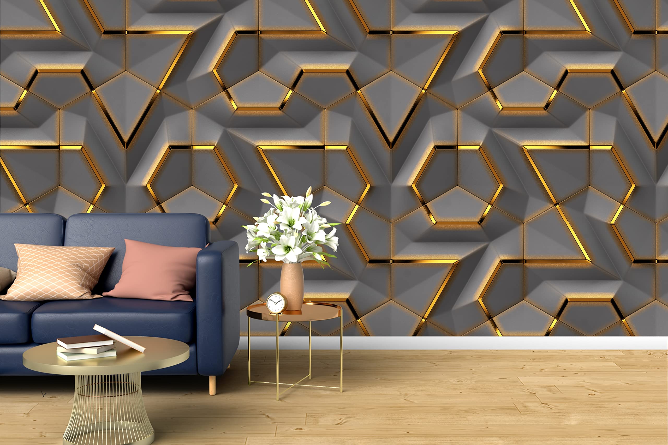 Sai WallBazaar Self Adhesive PVC Vinyl Waterproof Wallpaper Wall Sticker for Home Decor, Living Room, Bedroom, Hall, Kitchen (16x90 Inches Each Strip)_731 (Design3) (B0B8PGBZJH) Amazon Price History, Amazon Price Tracker