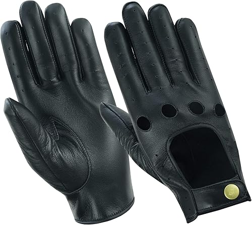 Guantes de cuero para hombre, guantes de conducción de cuero para chofer, guantes de piel de cordero 100% auténtica, guantes de dedo completo para
