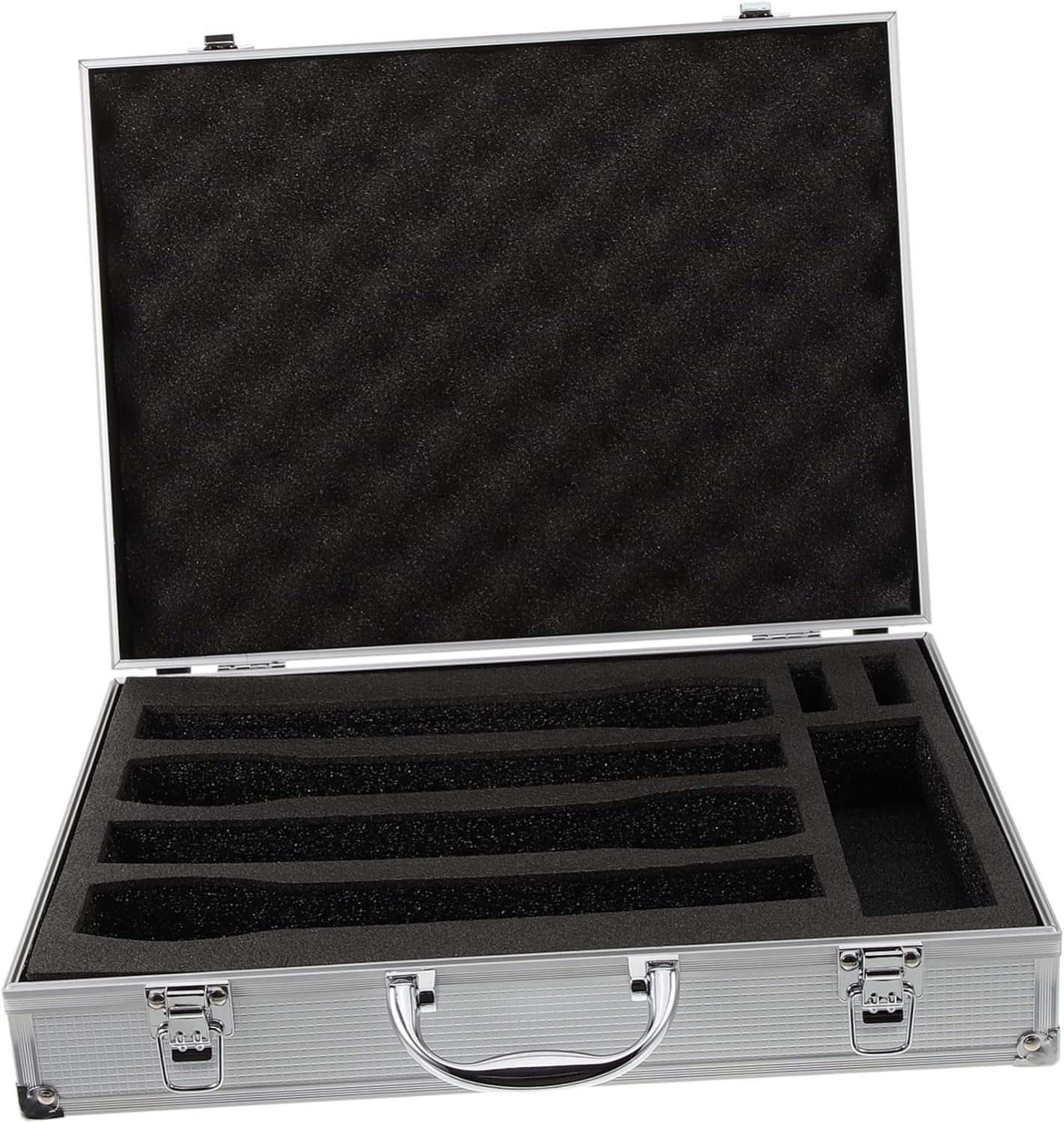 VICASKY 4-Pack Portable Hard Microphone Case for Handheld Wireless Microphones KTV Storage Organizer with Handle Protective Aluminum Carrying Box for Mic Accessories