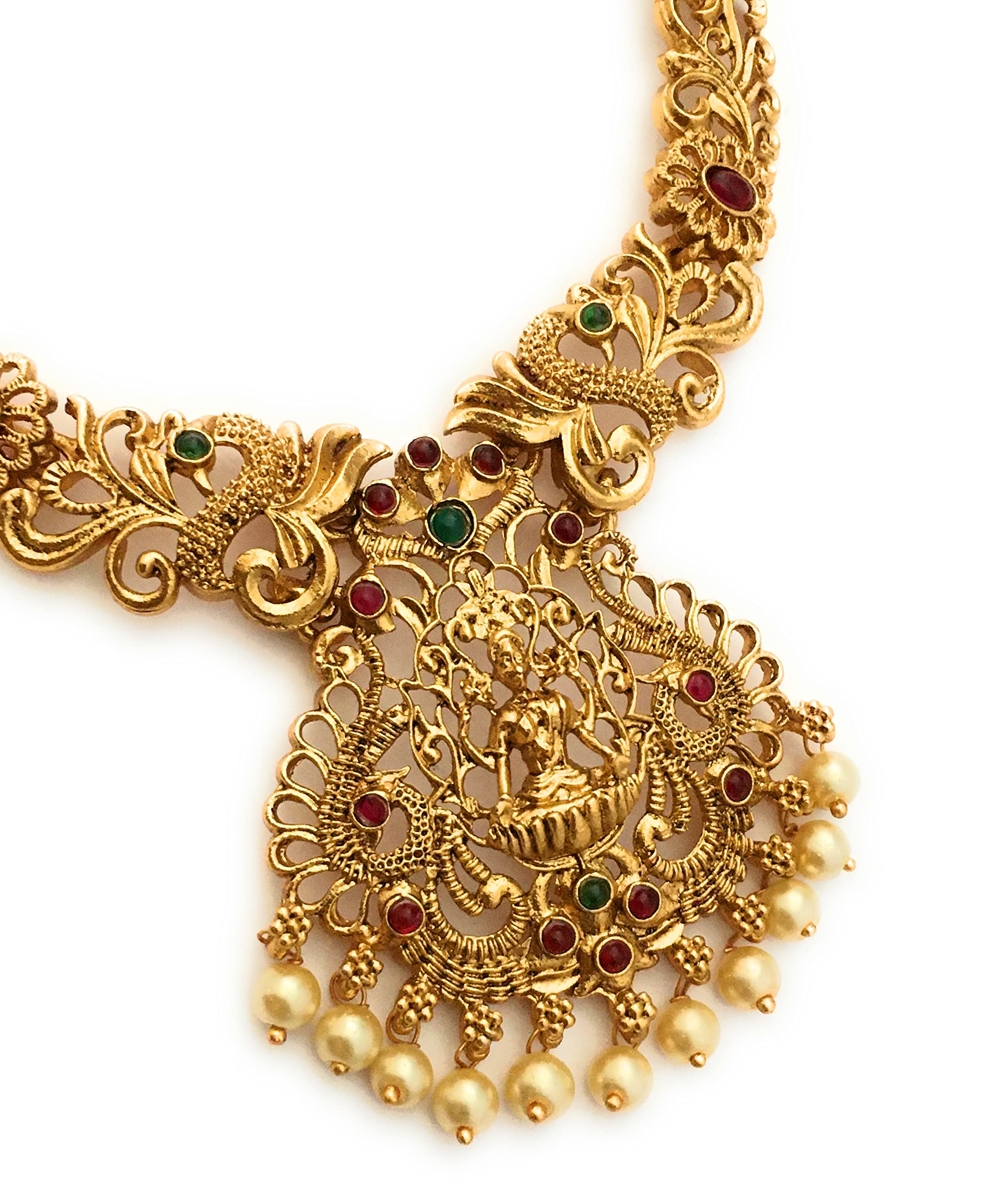 Sasitrends Latest Traditional Temple Necklace Jewellery Set with Jhumka Earrings for Women and Girls 3