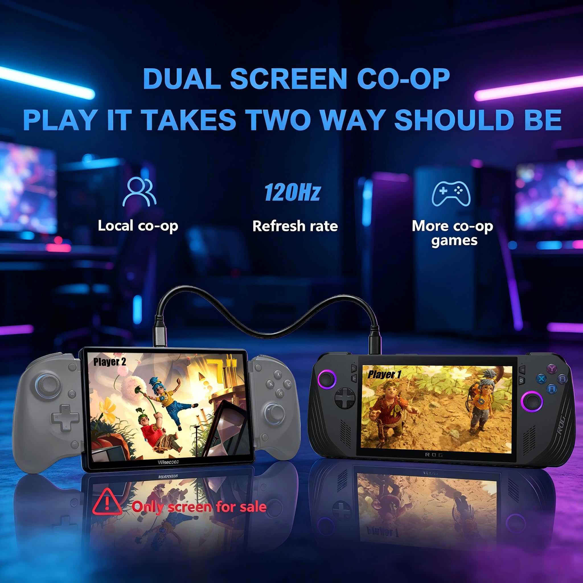 Amazon.co.jp: wisecoco 7インチ デュアルスクリーン 2人用ゲーム用