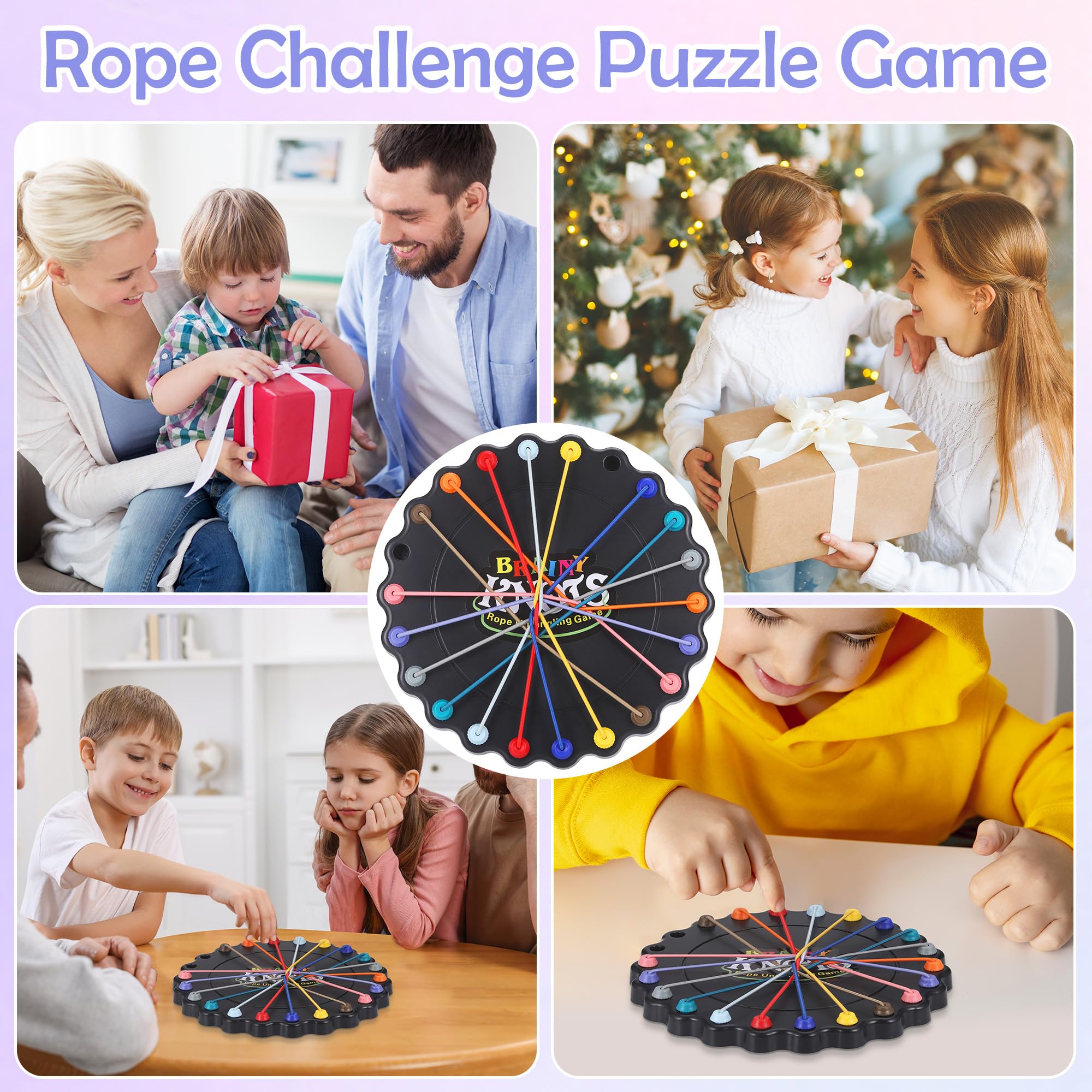 Fentar Brainy Knots Game, Twisted Rope Puzzle Game, Brain Games Strategy Challenge Toy, Przenośne IQ Puzzle Gry planszowe dla dzieci i dorosłych Wakacje Impreza Podróże