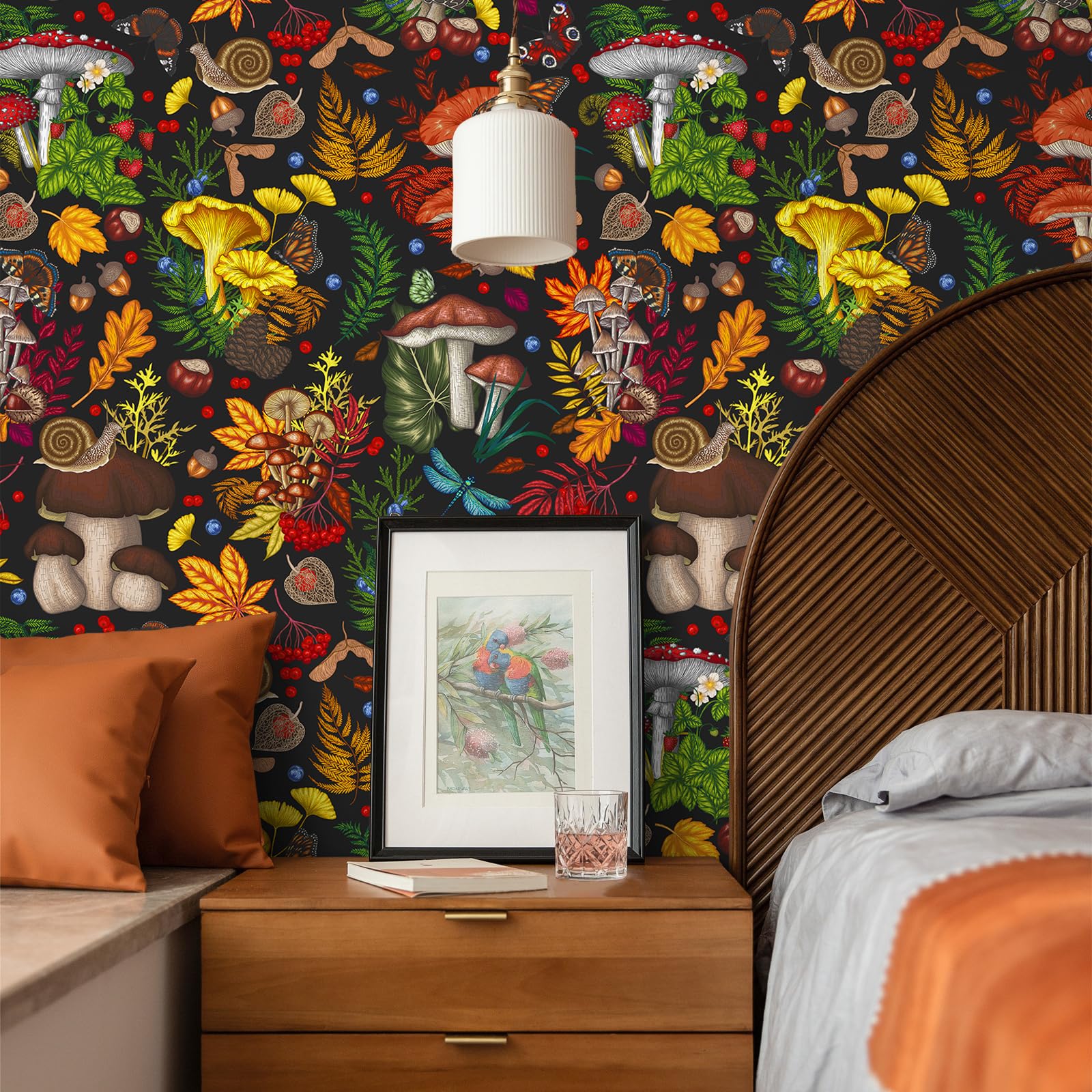 Snapklik.com : Whimsical Mushroom Wallpaper Peel And Stick Butterfly ...