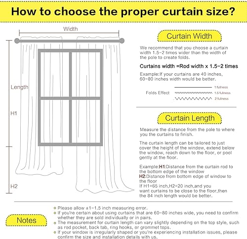 Miniatura 7 de Cortinas opacas plisadas de lino de 84 pulgadas de largo, cortina 100% negra para dormitorio, sala de estar, con aislamiento térmico, plisado de