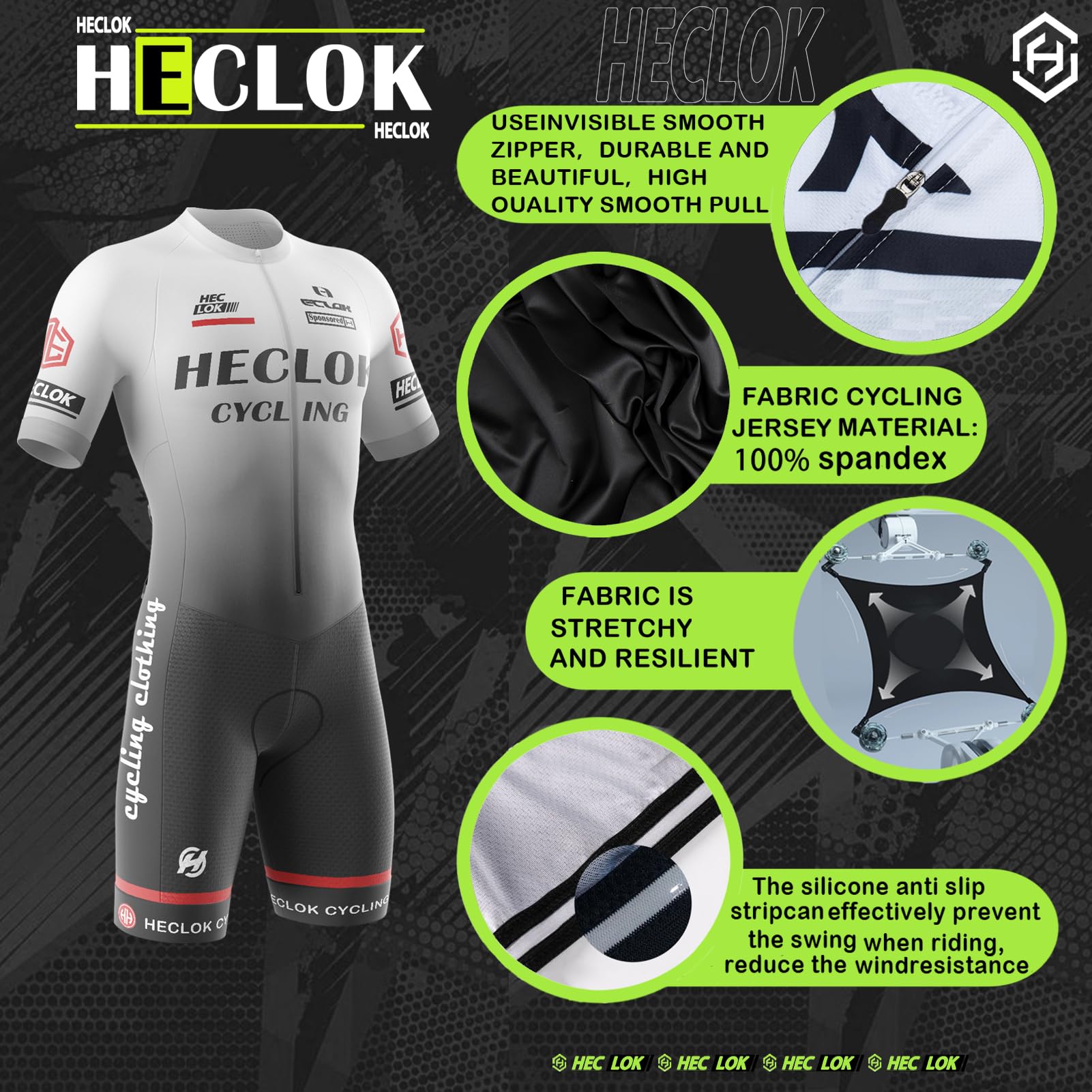 Combinaison de Cyclisme à Manches Courtes pour Homme，Cyclisme Body，Mens Pro Trifonction Manches Courtes Triathlon Racing Tri Suit，Rembourrage Premium spécifique à la compétition