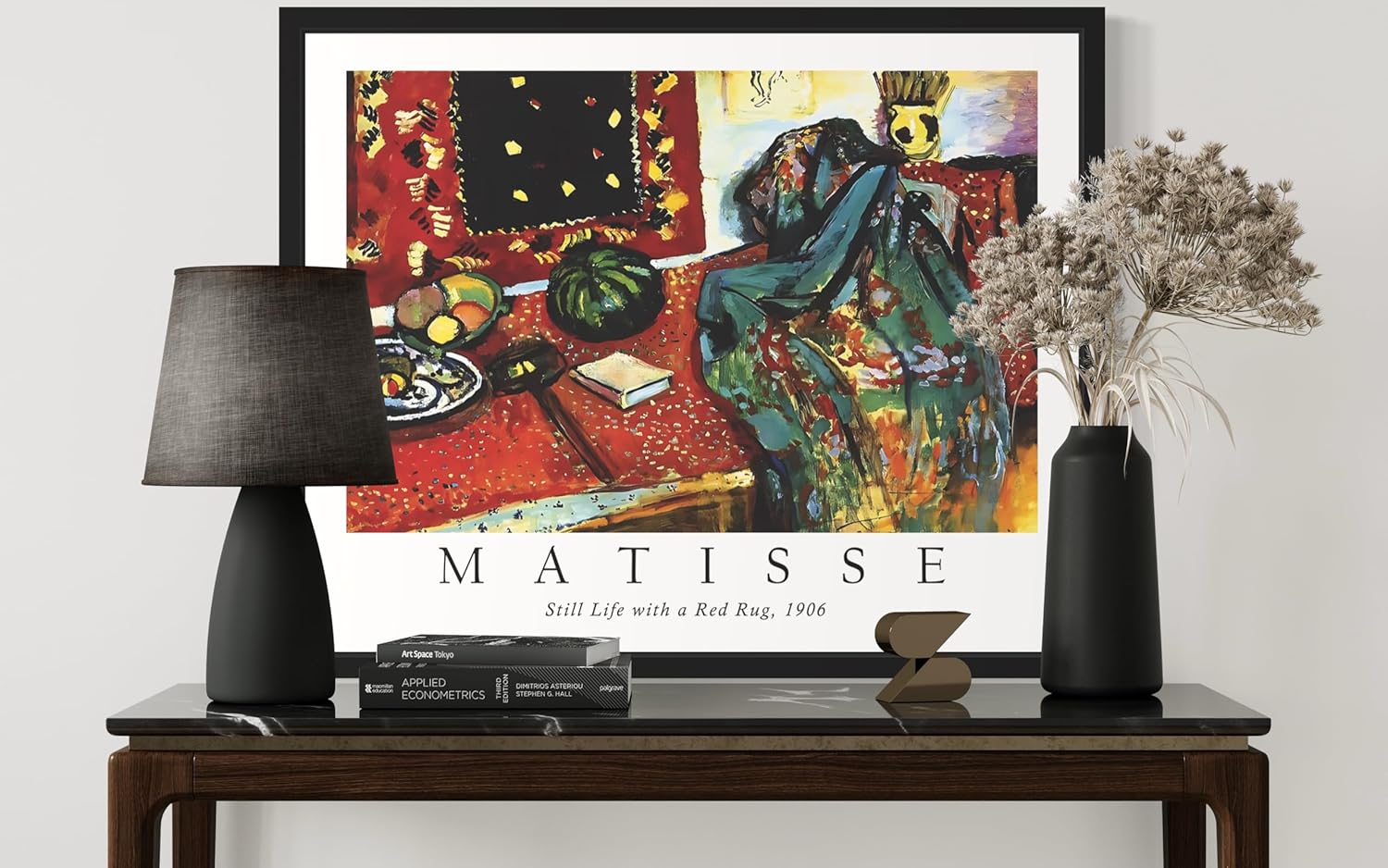 Red Rug Matisse Art Print Poster, Henri Matisse Wall Art Exhibition For Wall Decor, Decor Bedroom Bathroom Living Room 65 (Red Rug, 11 x 14 inches, Black Frame)