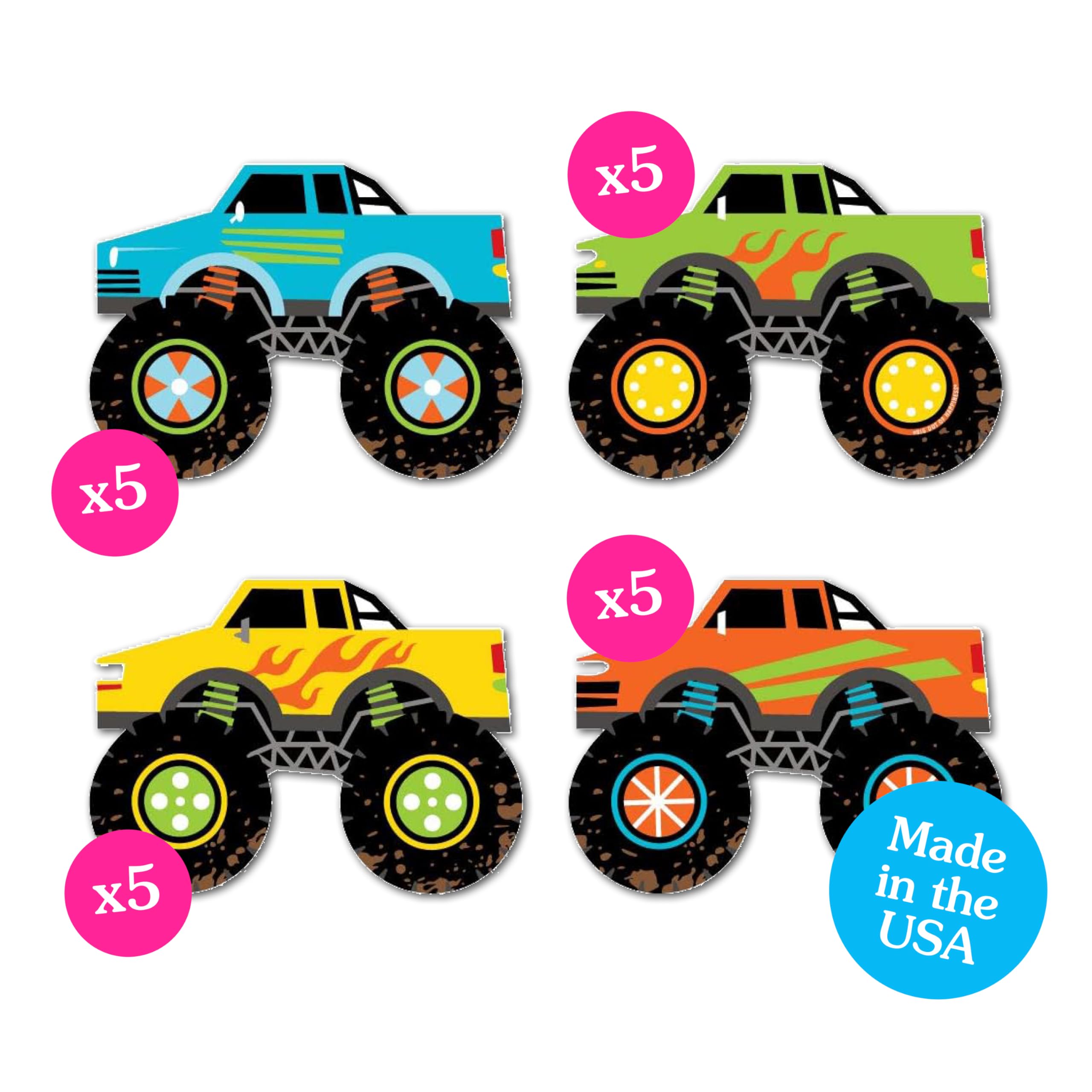 Big Dot of Happiness Smash and Crash - Monster Truck - Decorations DIY Boy Birthday Party Essentials - Set of 20