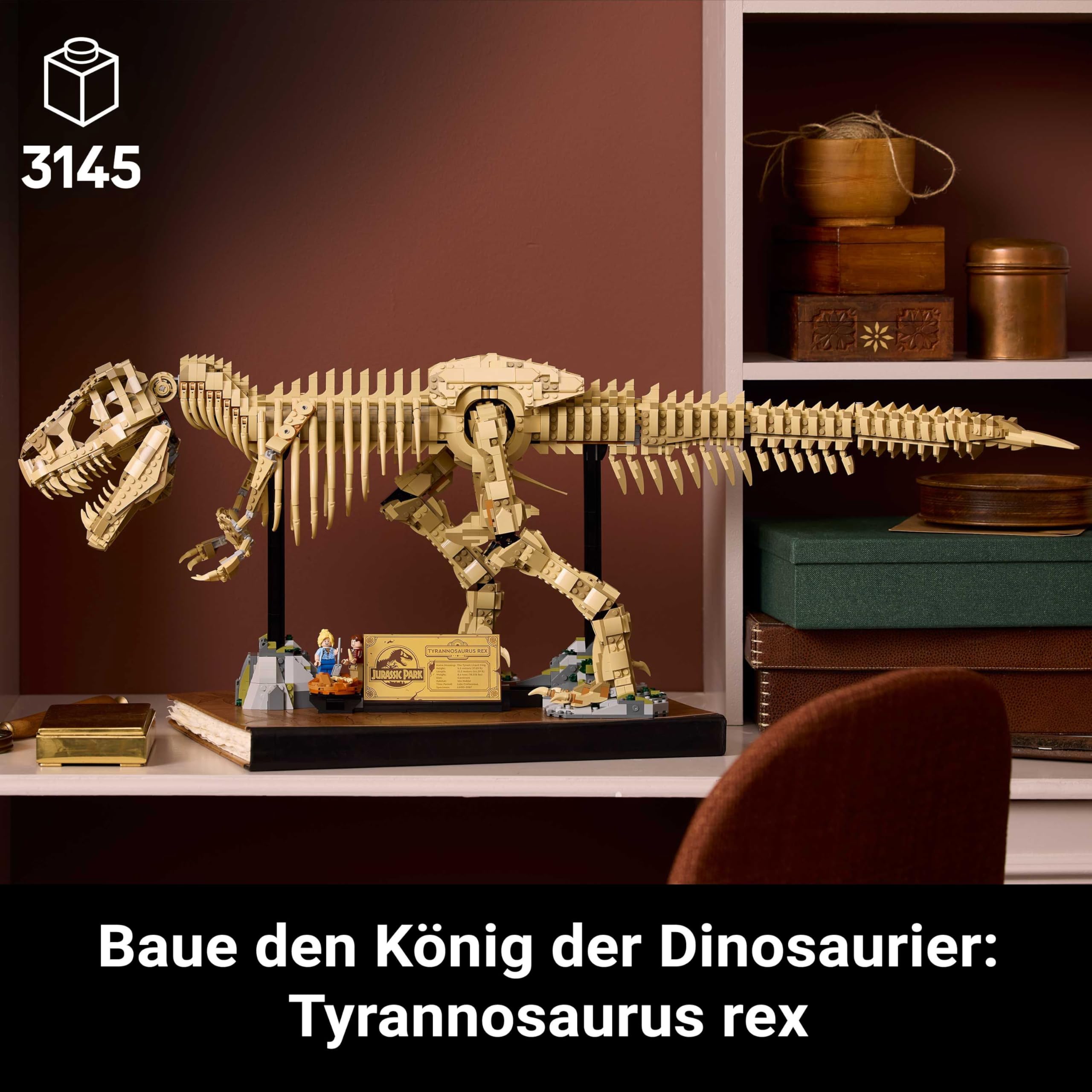 LEGO Tyrannosaurus Rex: Dinosaurier-Fossilien - LEGO T Rex Skelett Groß 76968, Modell im Maßstab 1:12 für Erwachsene, Dino Skelett Groß