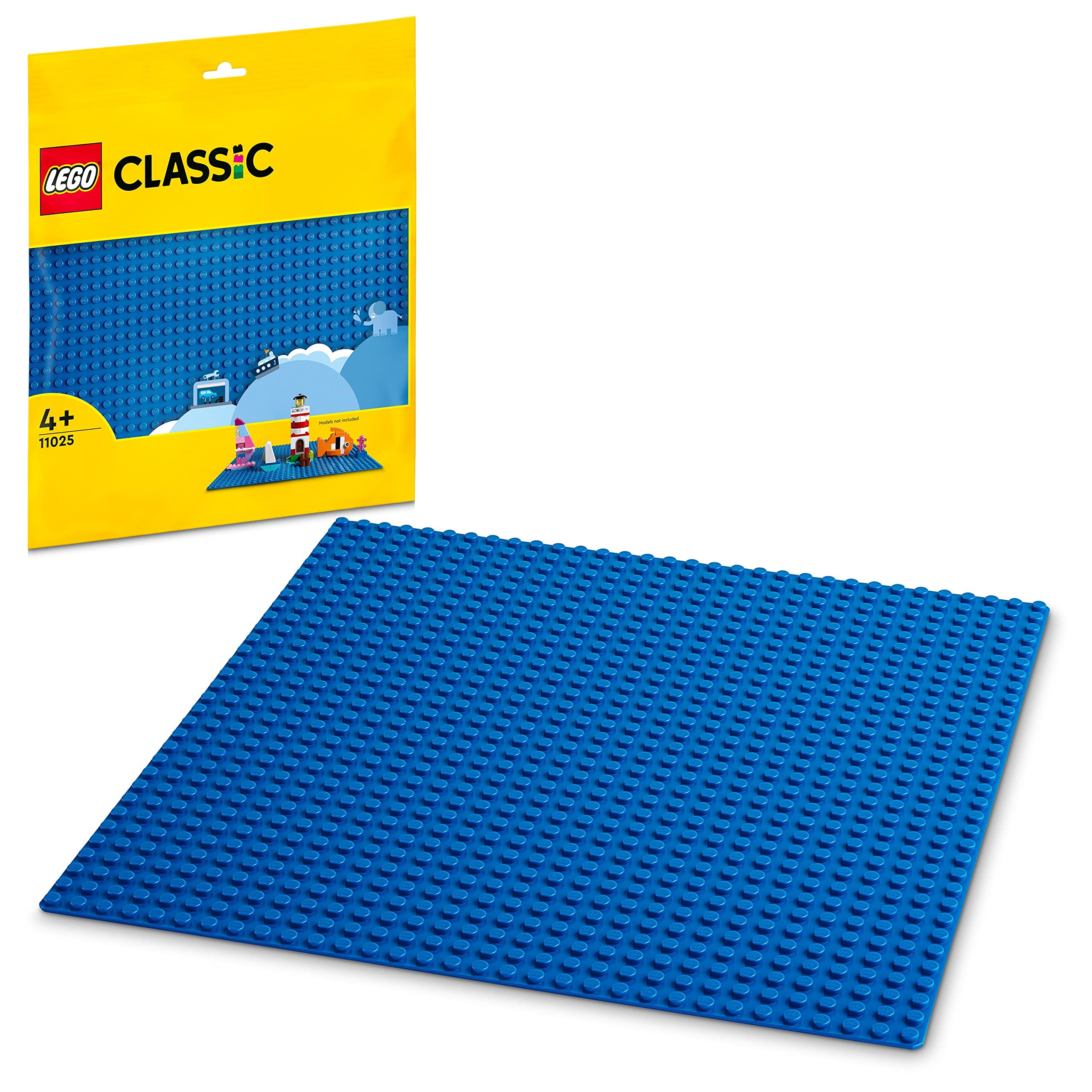 LEGO Classic Mavi Plaka 11025 – 4 Yaş ve Üzeri Kız ve Erkek Çocuklar için Eğitici Hediye Fikri, LEGO Severler için Yaratıcı Oyun Seçenekleri Sunan Hayal Gücü Geliştiren Oyuncak Yapım Seti (1 Parça)