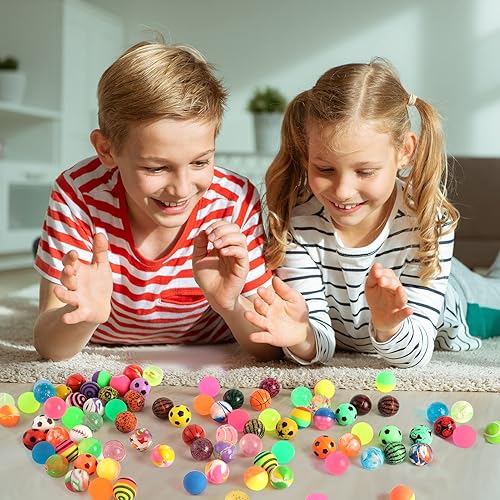 Miniatura 6 de Pllieay 50 bolas inflables coloridas a granel, bolas inflables de patrón mixto para recuerdos de fiesta de niños, premios, regalo de cumpleaños